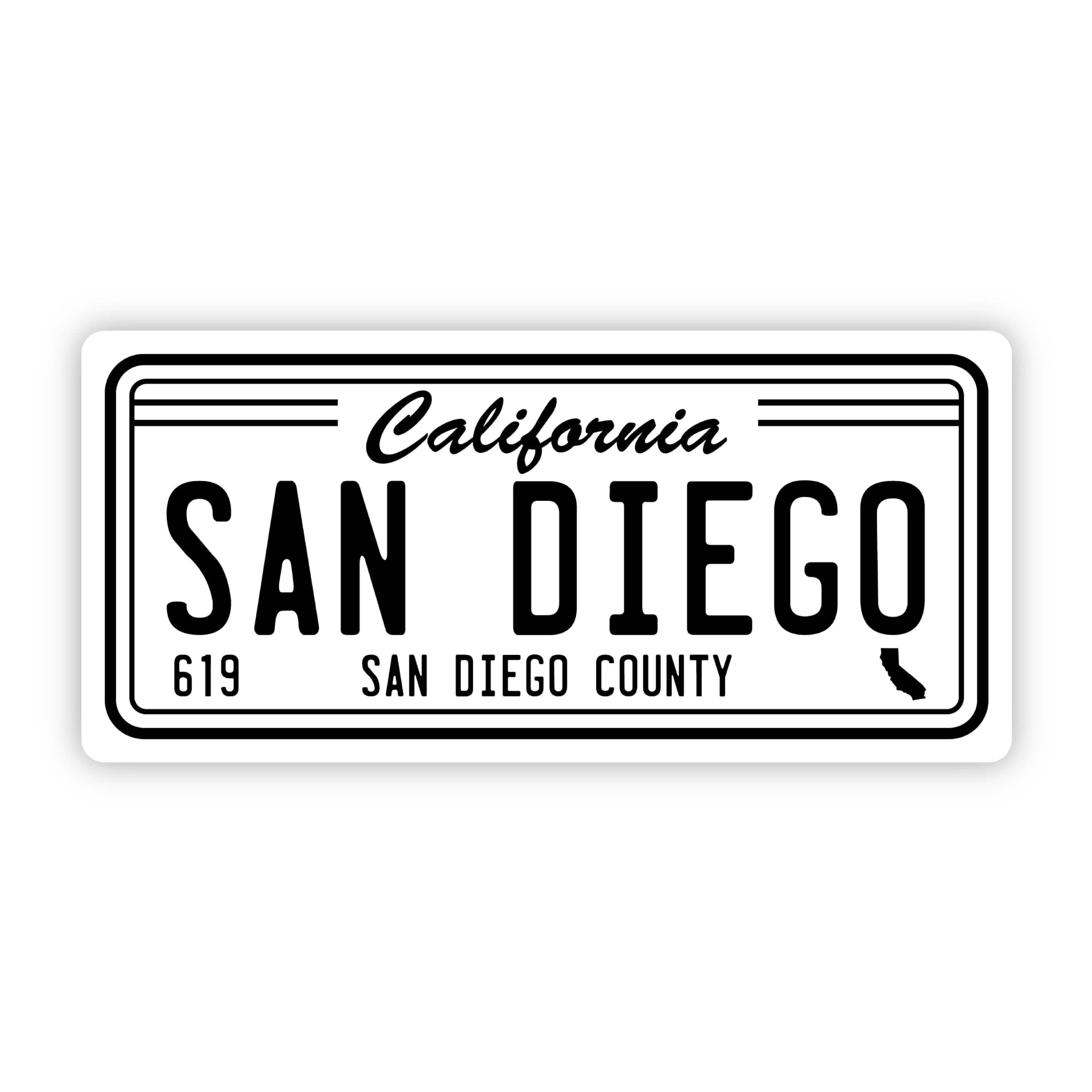  San Diego California 619 License Plate Sticker、mySite、ghnorth