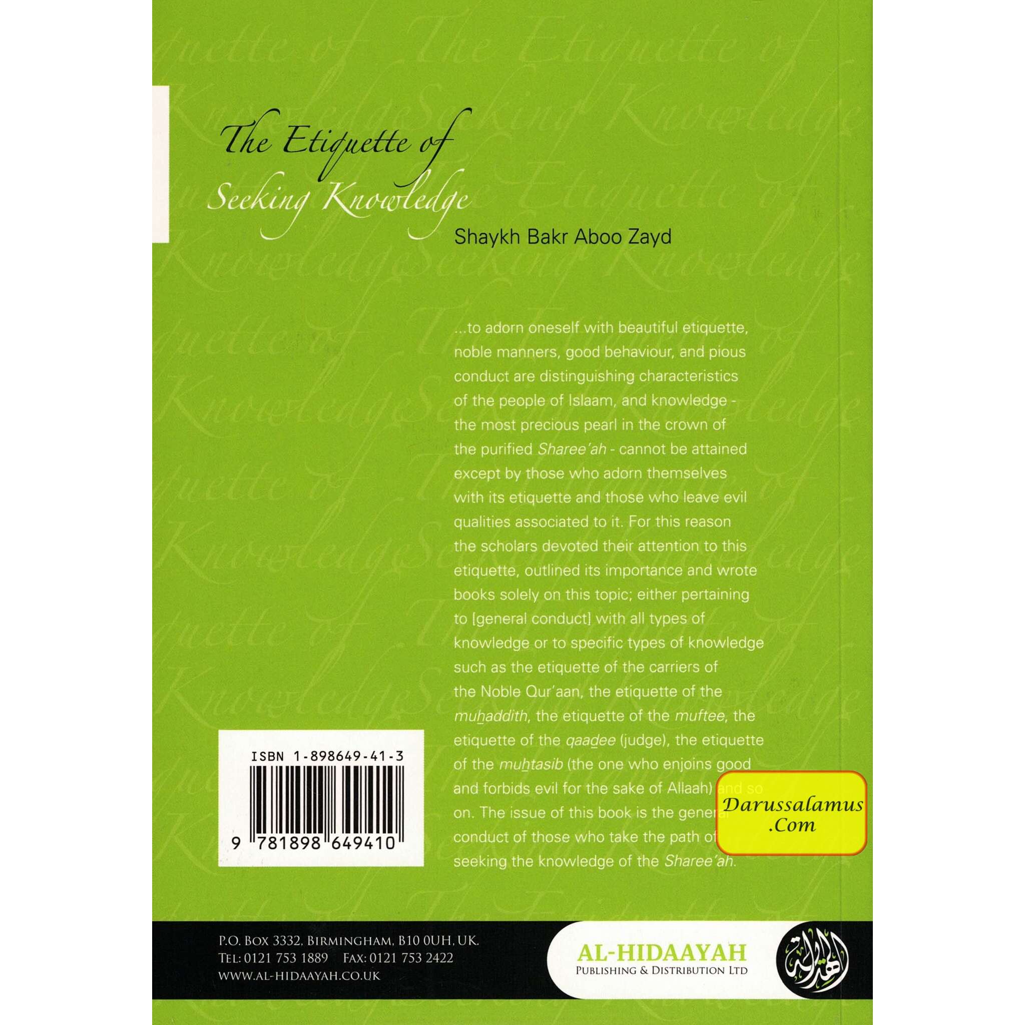The Etiquette of Seeking Knowledge By Shaykh Bakr Aboo Zayd、mySite、topwebapps