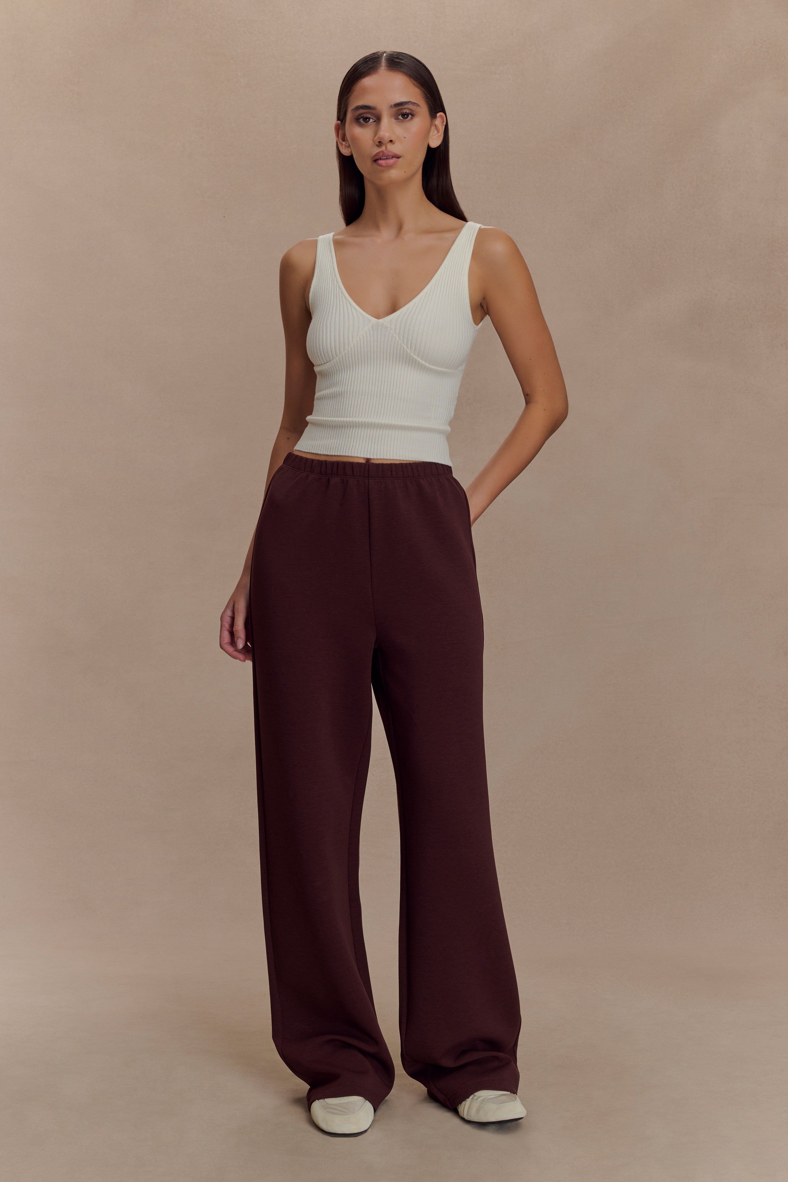 August Straight Leg Jogger - Chocolate、mySite、solidvoid