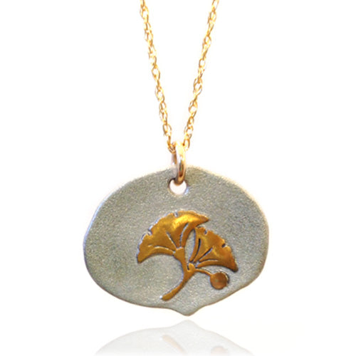 Golden Ginkgo Pendant Necklace、mySite、topwebapps
