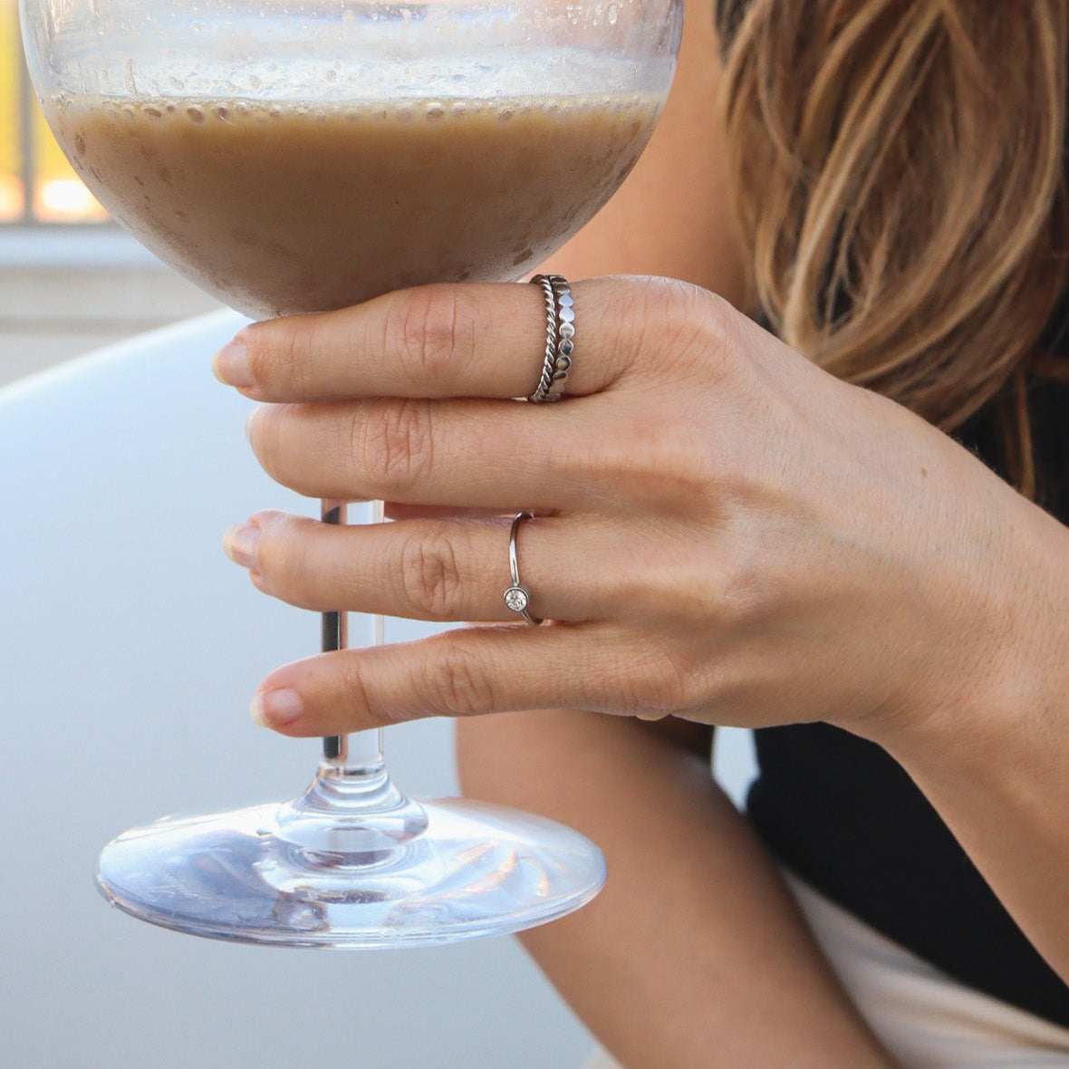 Stainless Steel Birthstone Stacking Ring Size 3 / ZRJ1000、mySite、dreamappss