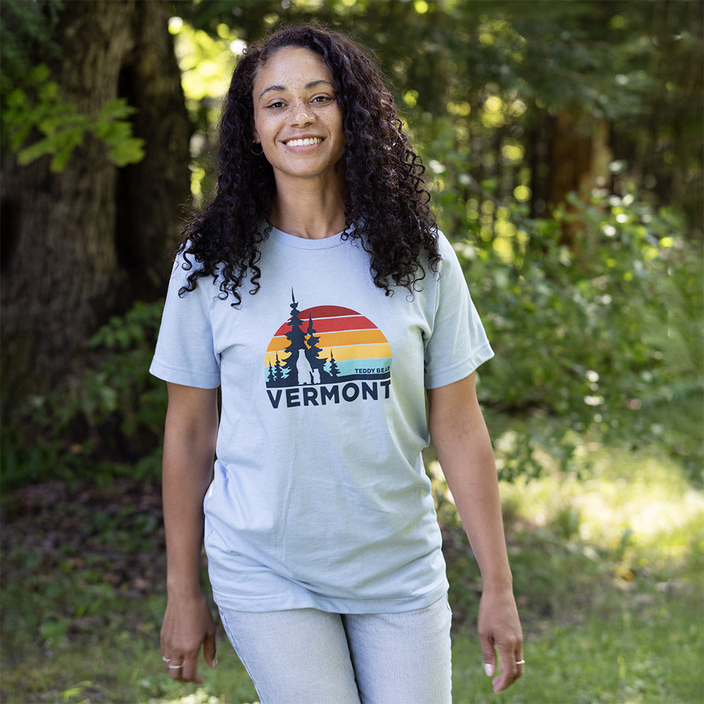 Vermont Sunrise Graphic T-shirt, Light Blue、mySite、g9winljtr