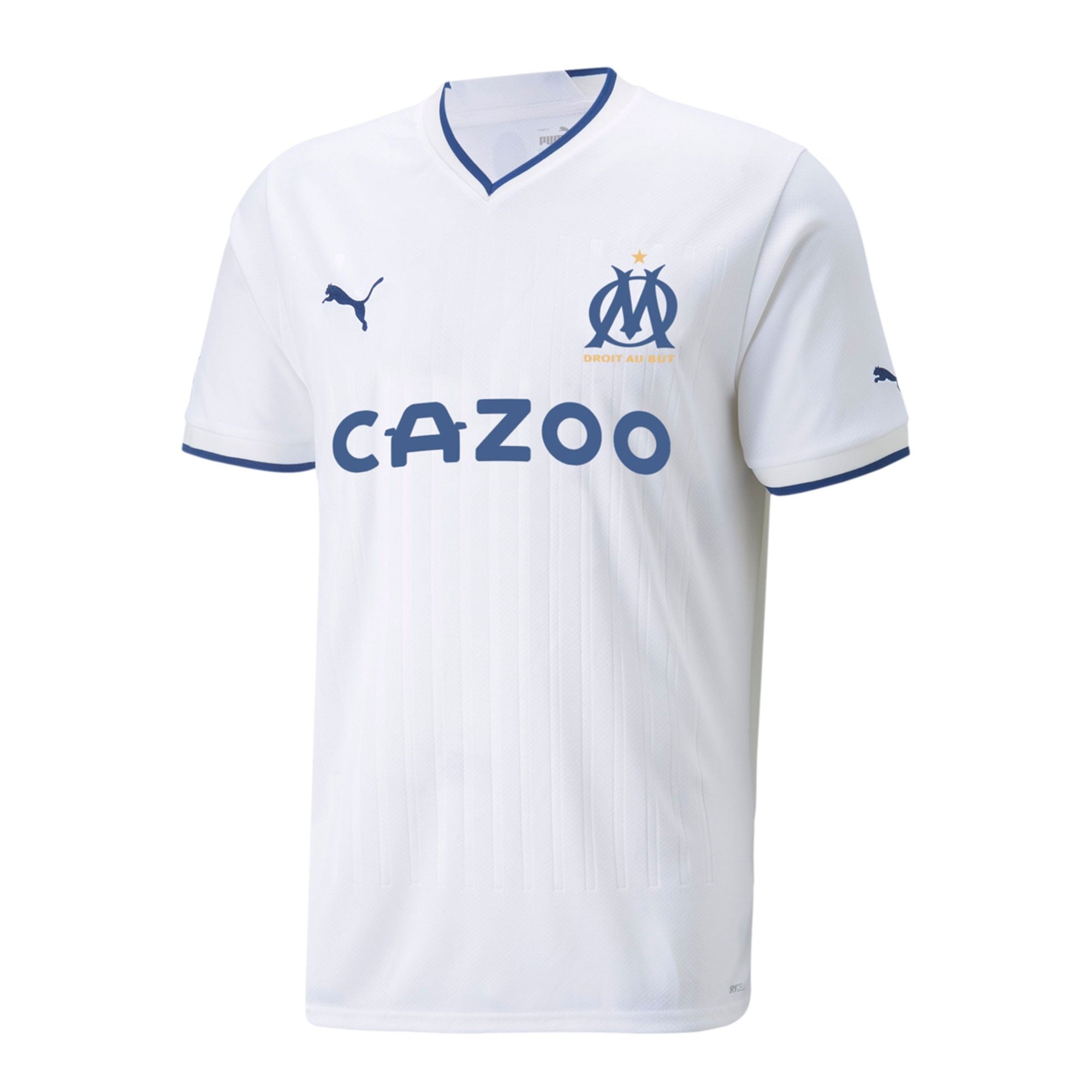 PUMA Men's 2022/23 Marseille Home Jersey White/Royal Blue、mySite、noshort
