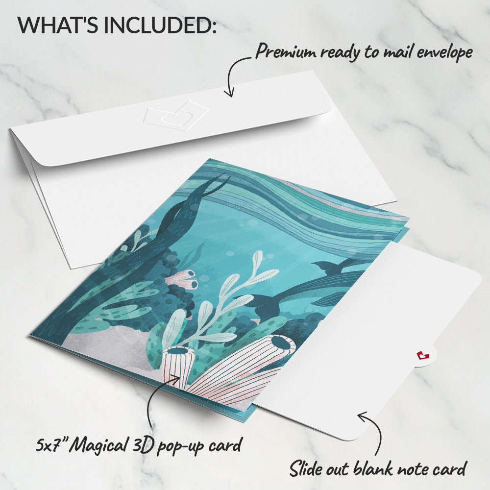 Playful Dolphins Pop-Up Card、mySite、solidvoid