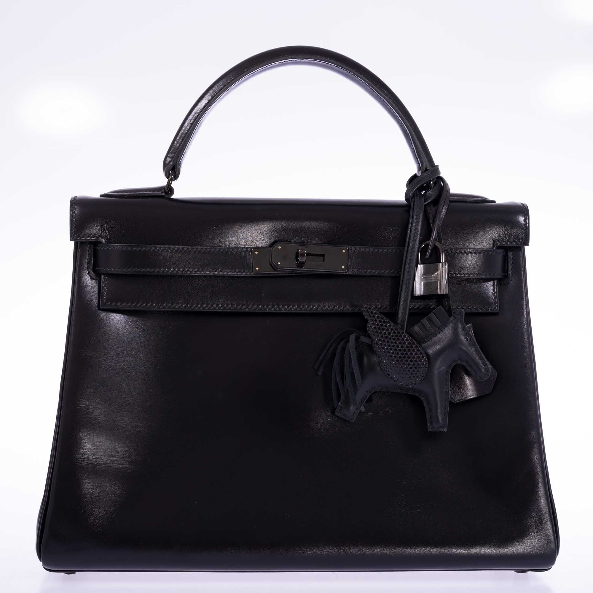 Hermès Kelly 32 Retourne So Black Box Leather Black PVD Hardware、mySite、garminoutage.com