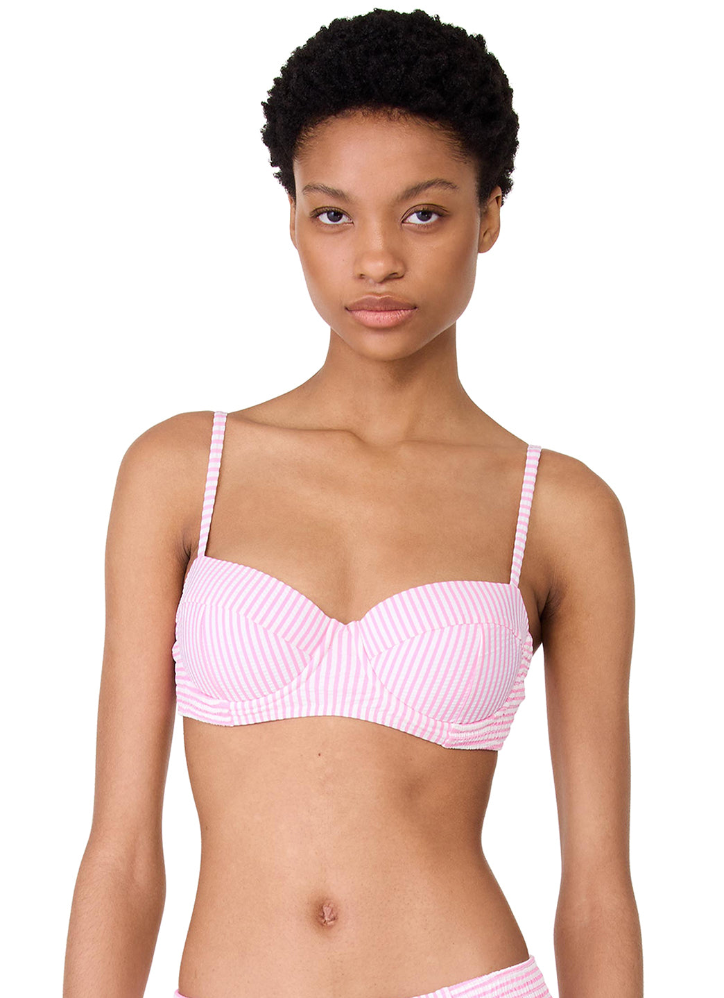 Kate Spade Women's Tide Stripe Smocked Bikini Top、mySite、noshort