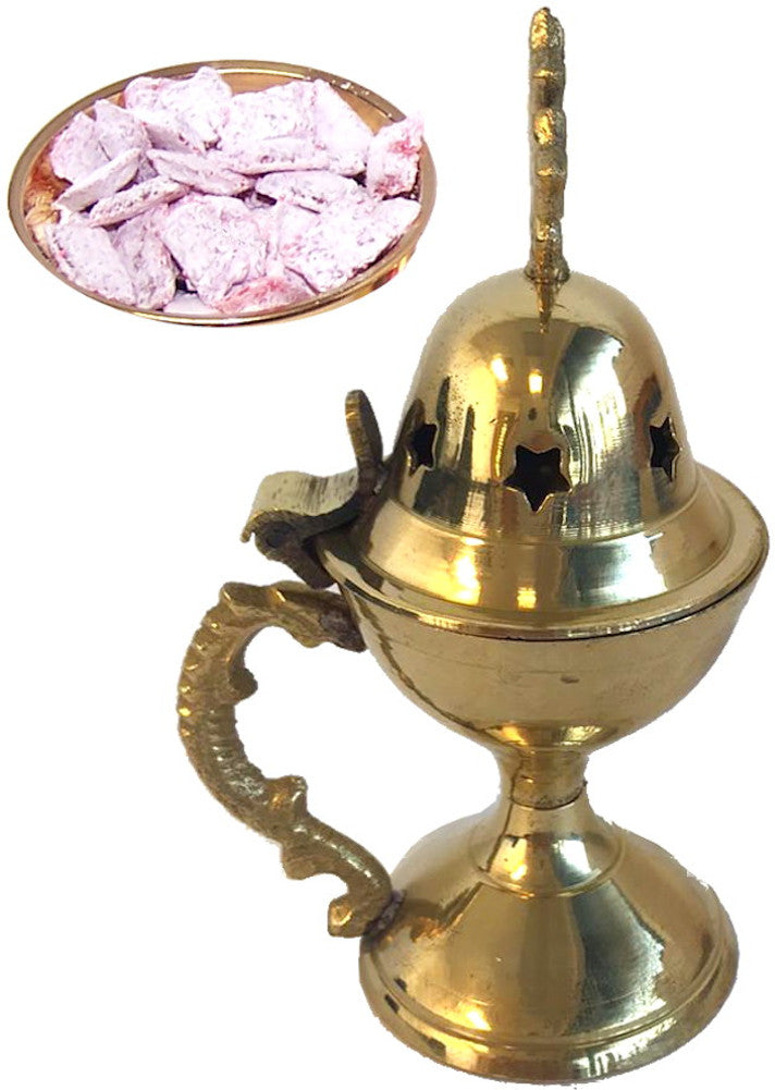  Holy Land Market Heavy Brass Incense Burner (4.8 Inches) - Small with Incense Set or kit、mySite、elrpsem3k