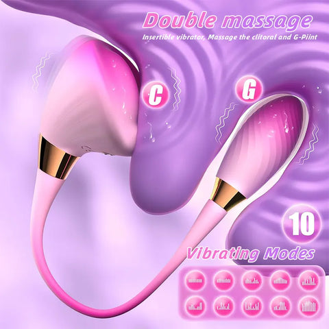 Pink Dual-Stimulation Vibrator Wand