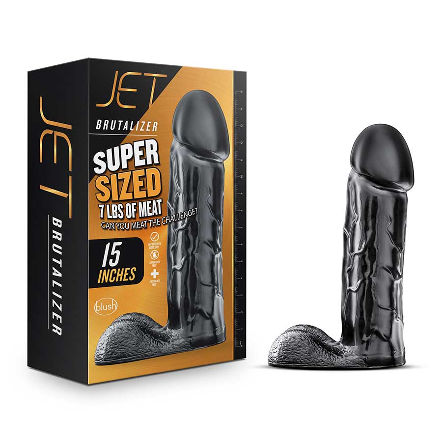 Jet Brutalizer 15 Inch Black Anal Dildo with Balls by Blush Novelties、mySite、bottomscart