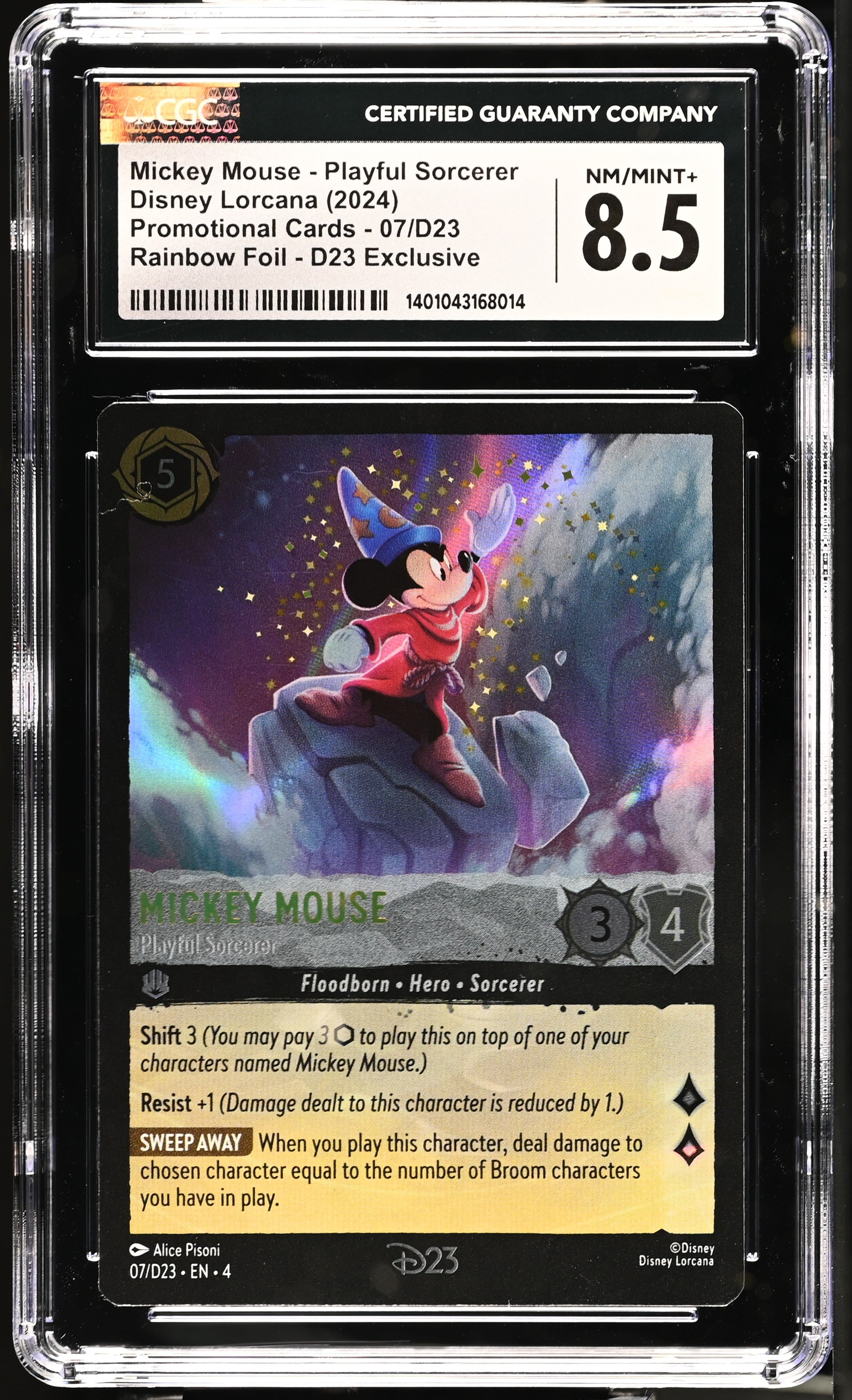 CGC 8.5 Mickey Mouse - Playful Sorcerer (07/D23) (Rainbow Foil) D23 Promos - 1401043168014、mySite、waistdrama