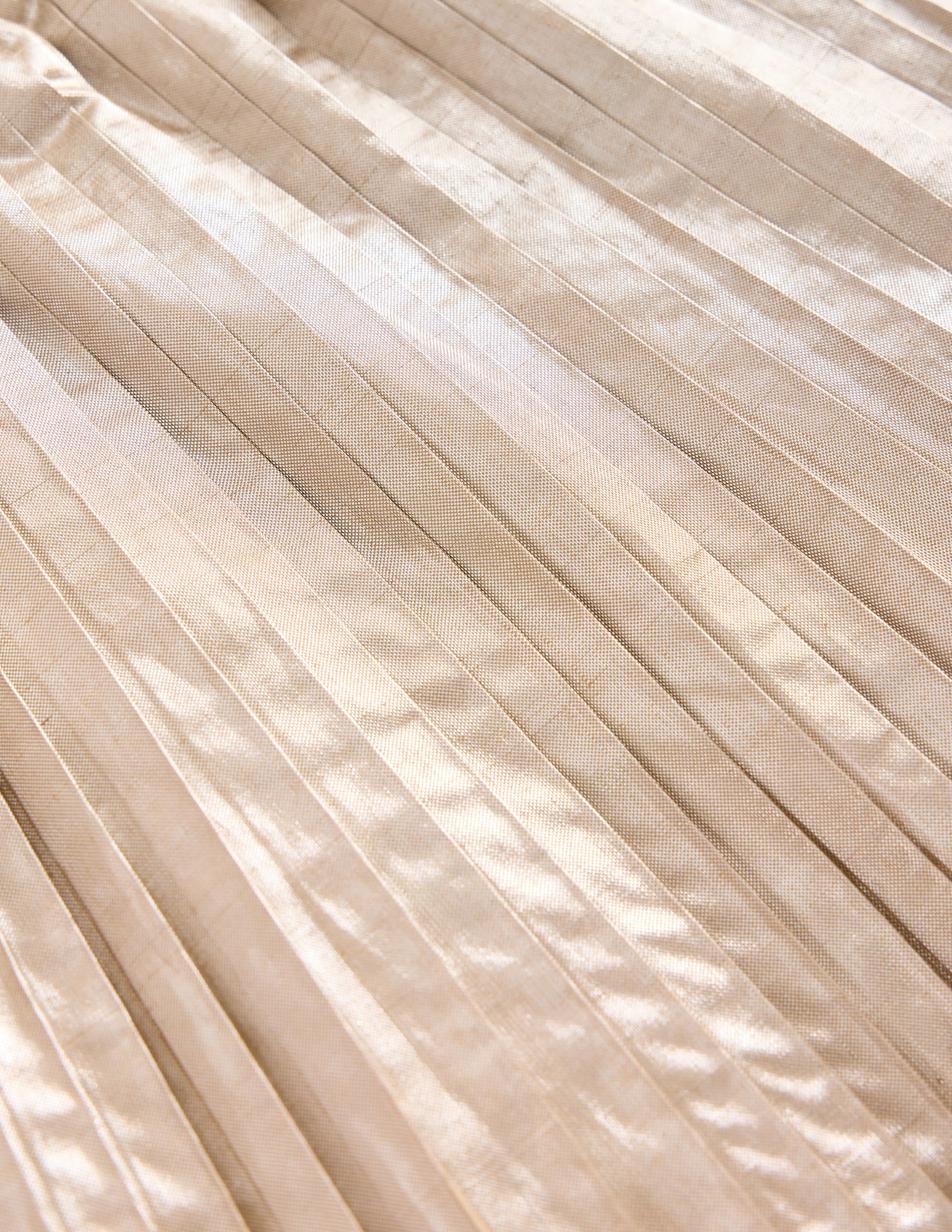  Pleated Mini Skirt-Gold Metallic、mySite、ashleygrahame