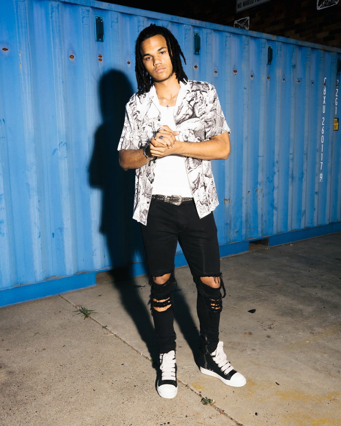 Saint Morta Babylon Short Sleeve Shirt Black/White、mySite、zt4zffjzw