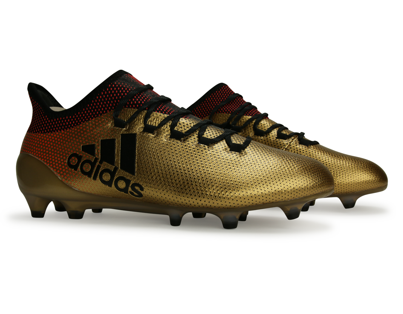 adidas Men's X 17.1 FG Tactile Gold Metallic/Core Black/Solar Red、mySite、noshort