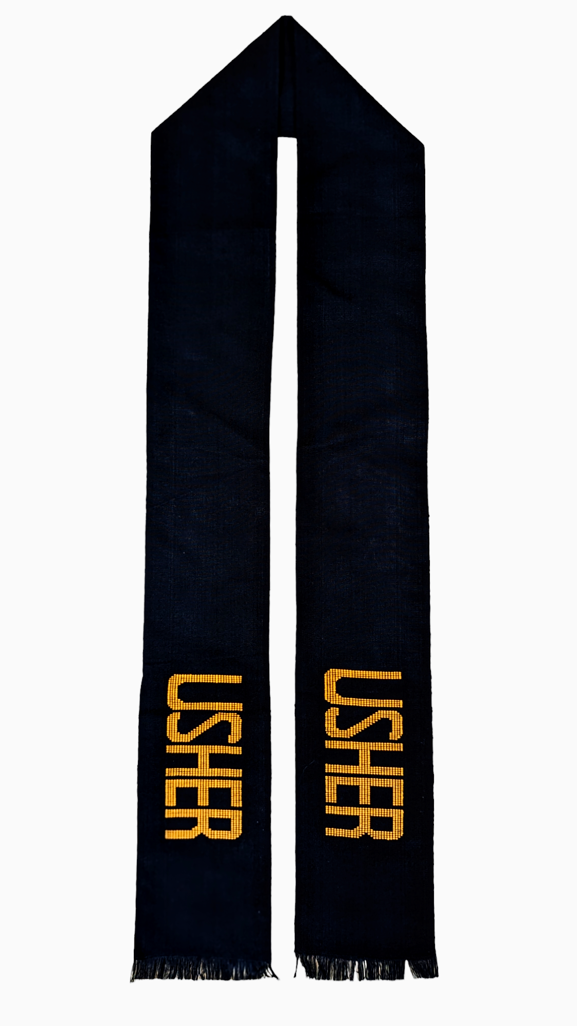 Dupsie's African Fashion's exclusive Usher Black African Handwoven Kente Sash-DPKSUSH、mySite、solidvoid
