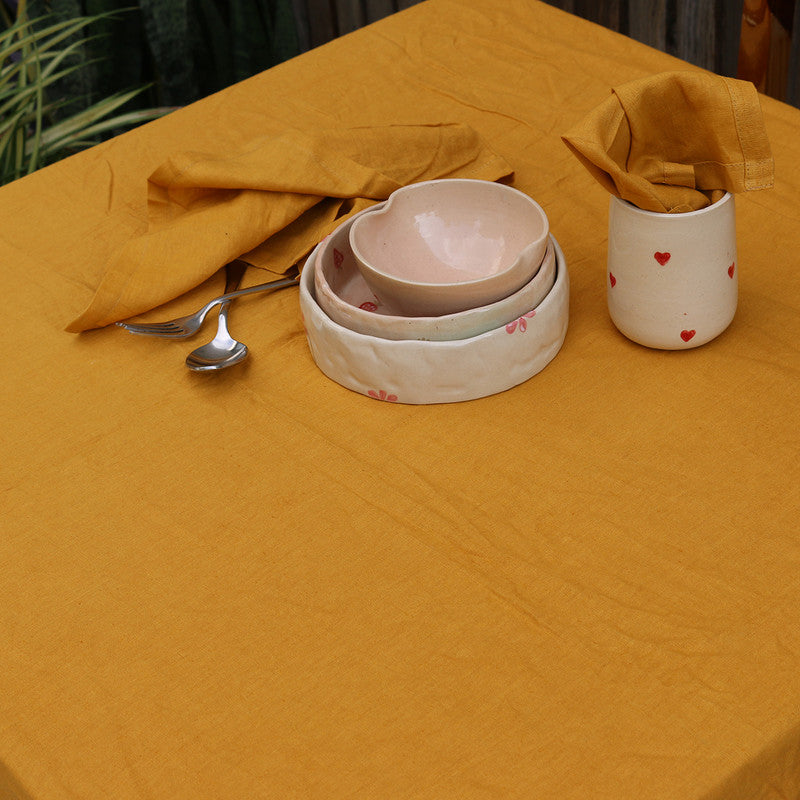 Pure Linen Table Cover | Golden Yellow、mySite、camillekostekn