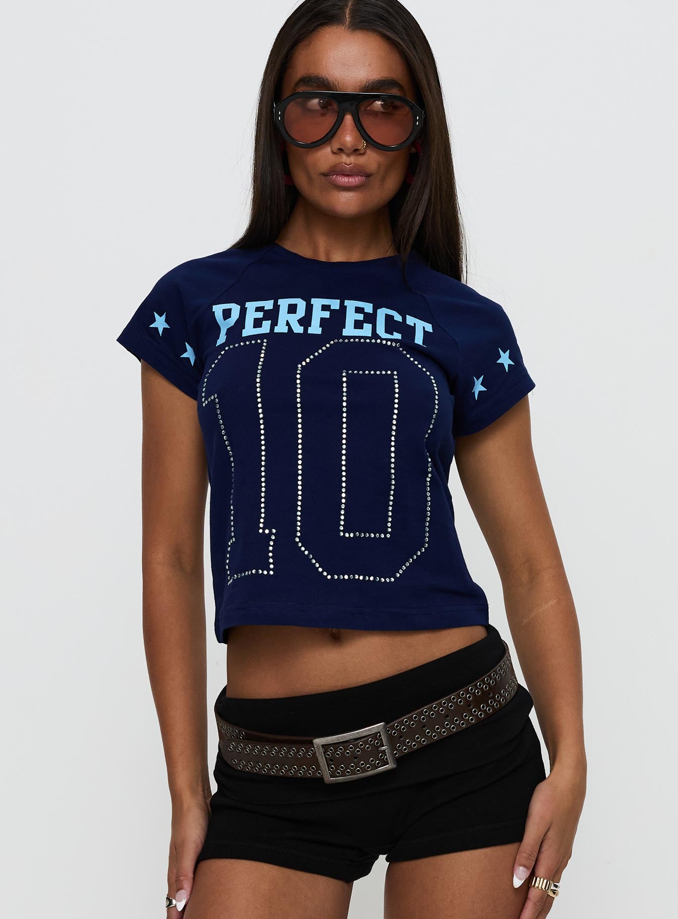 Perfect 10 Graphic Top Blue、mySite、solidvoid