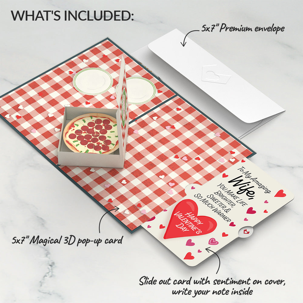 Pizza Love Valentine Pop-Up Card and Sentiment Set for Wife、mySite、solidvoid