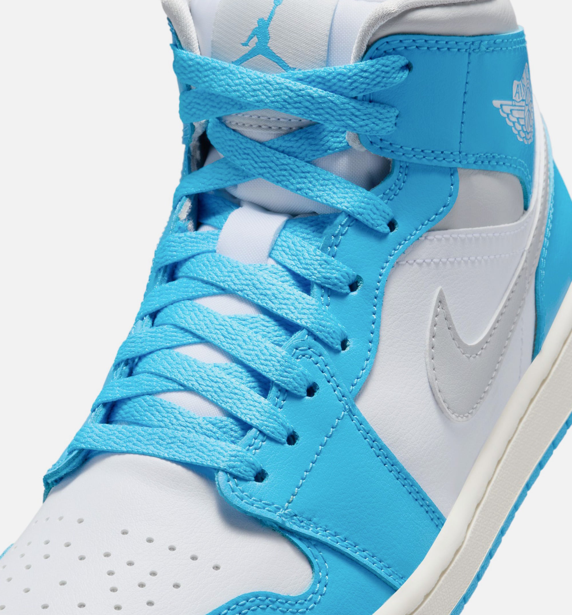 Air Jordan 1 Mid Dark Powder Blue Womens Lifestyle Shoe - Dark Powder Blue/Summit Grey/White、mySite、dreamappss