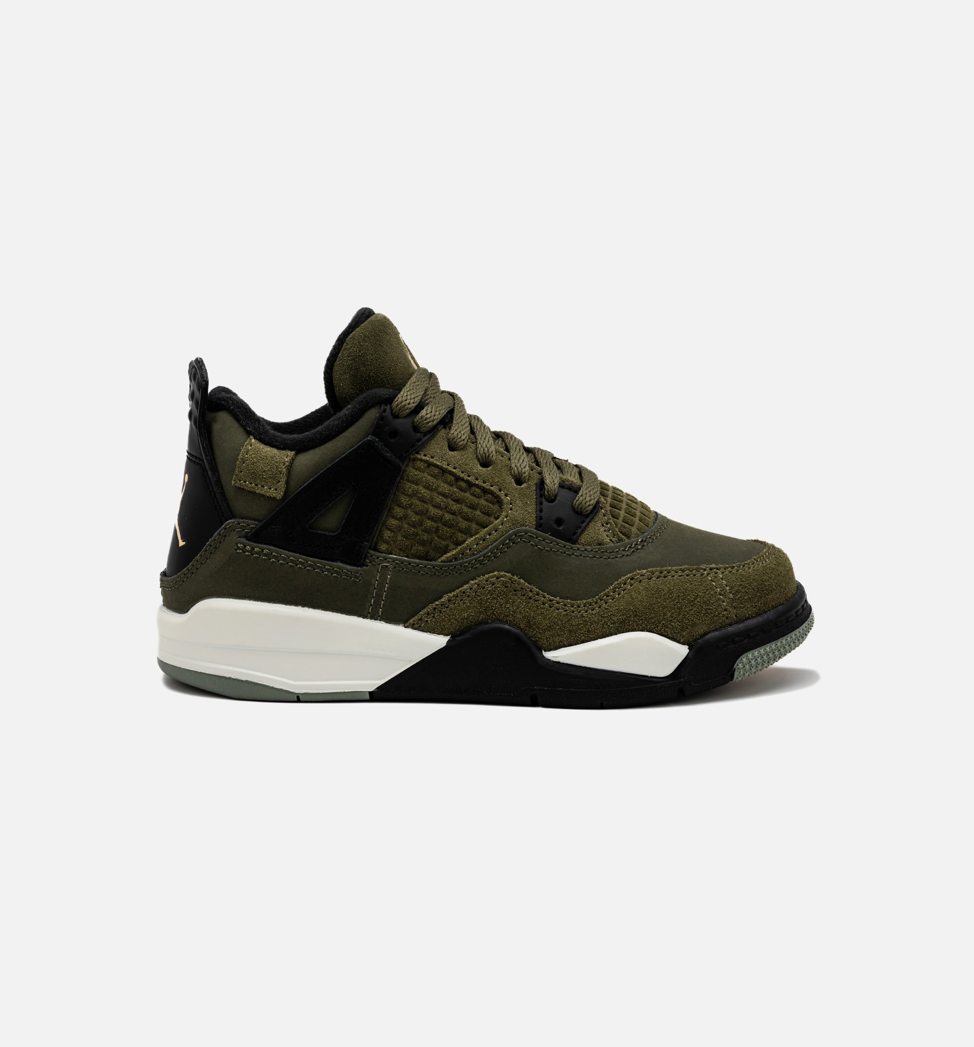 Air Jordan 4 Retro Craft Olive Preschool Lifestyle Shoe - Medium Olive/Black、mySite、dreamappss