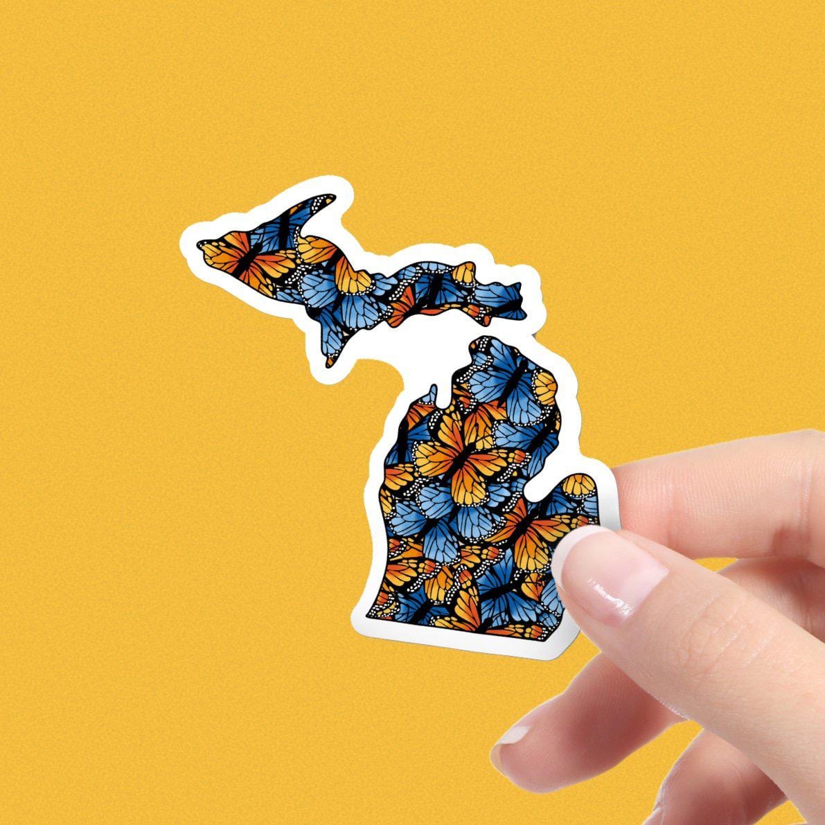  Michigan Butterfly Pattern Sticker、mySite、elrpsem3k