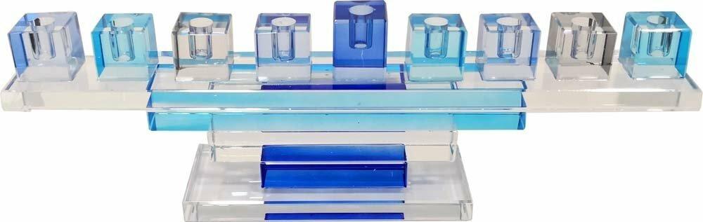 Blue Crystal Cube Menorah on a Stand、mySite、topwebapps