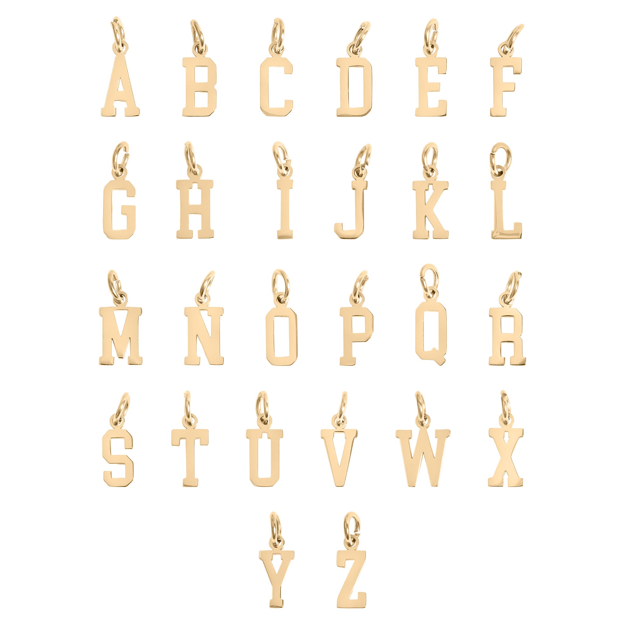 18K Gold PVD Coated Stainless Steel Small Sport Letter Pendant / PDS0007、mySite、dreamappss