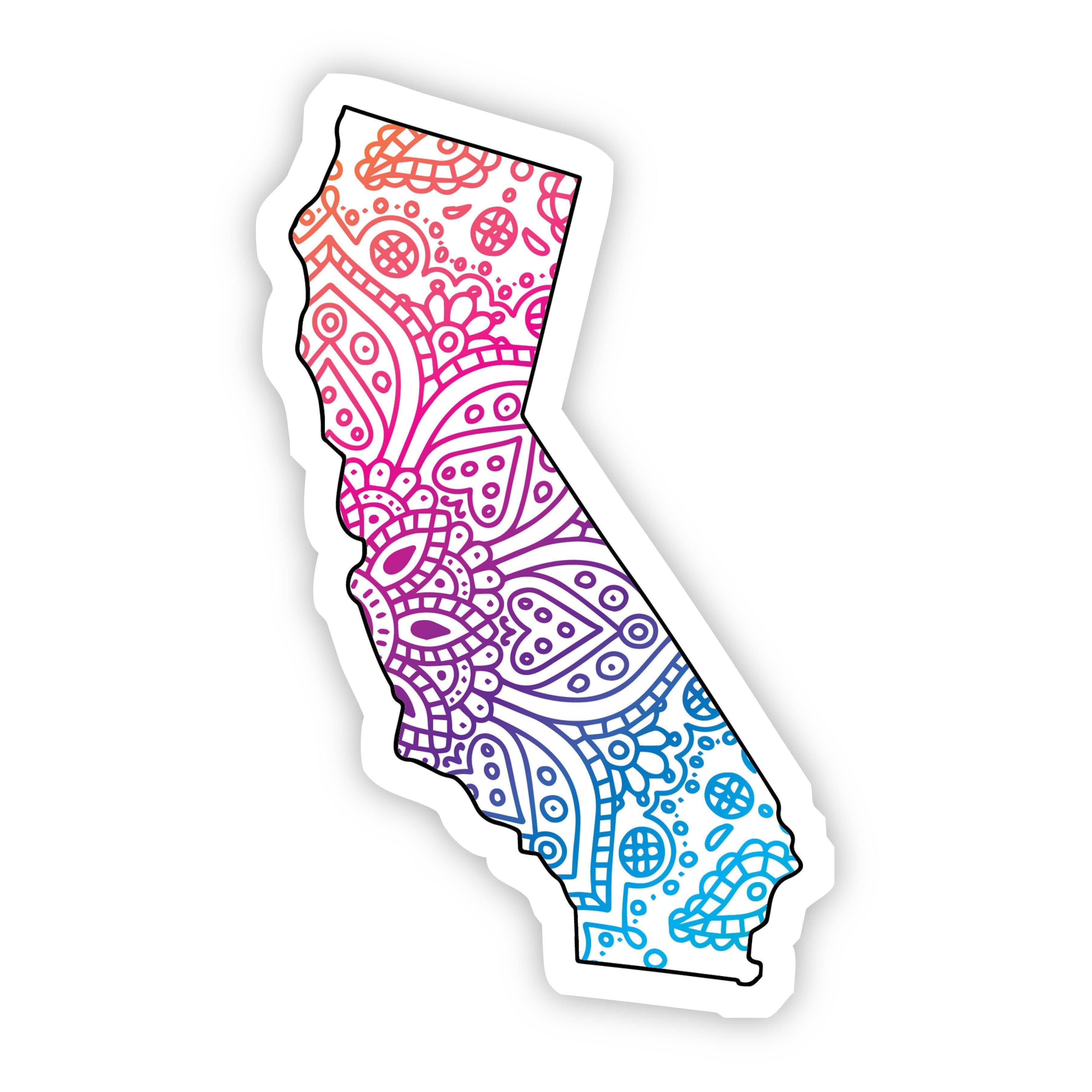  California Mandala Pattern Sticker、mySite、elrpsem3k