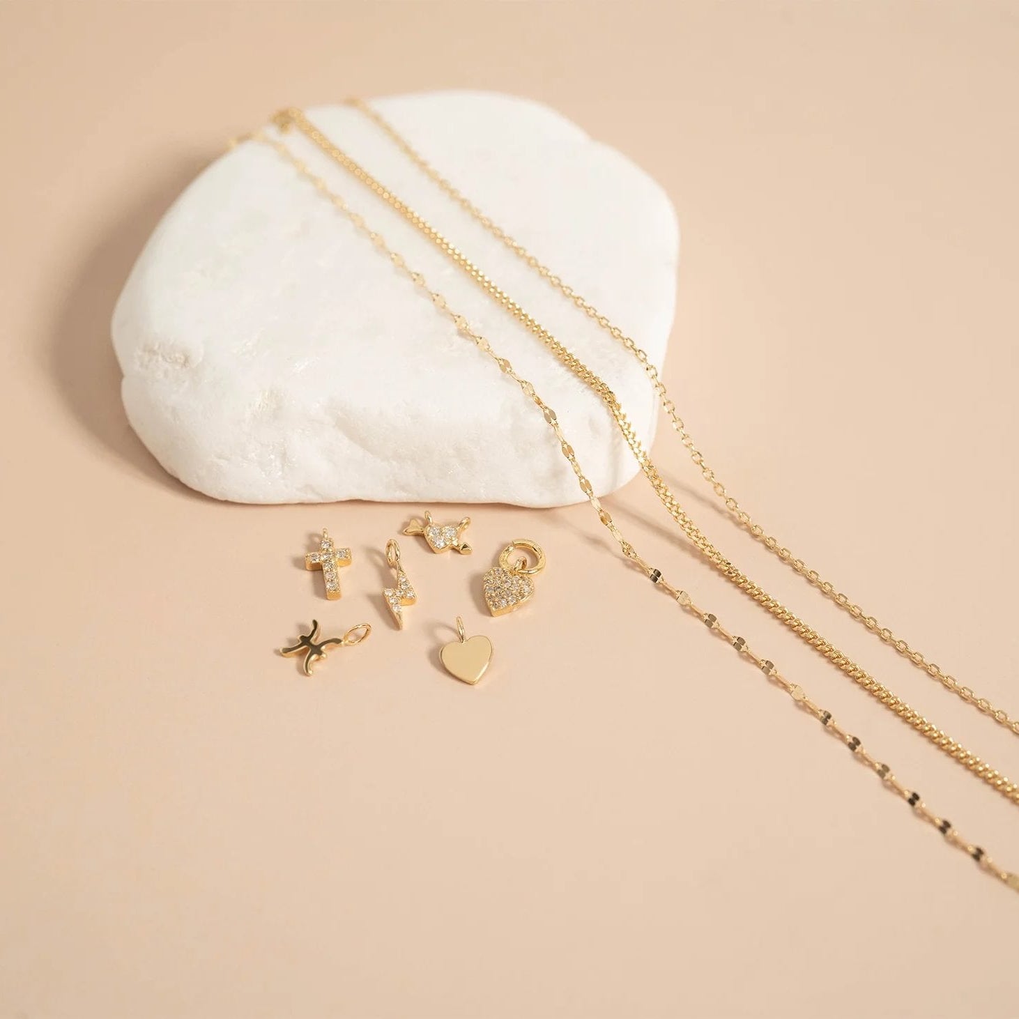 Permanent Jewelry 14K Solid Gold Heart Charm / PMJ1002、mySite、dreamappss