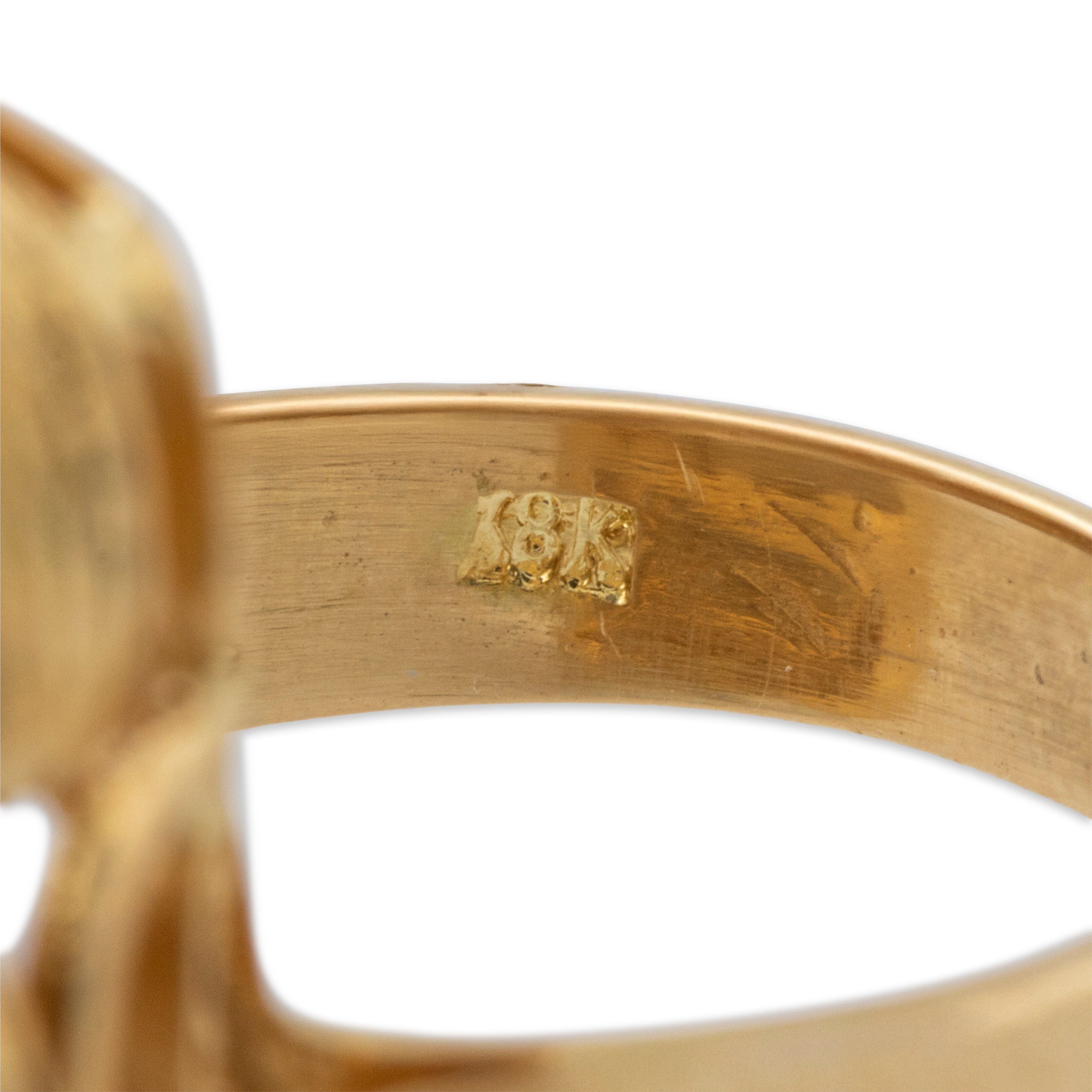 Vintage Large Italian 18k Yellow Gold Diamond Stunning Squares Ring 5.25、mySite、hinf8tx79