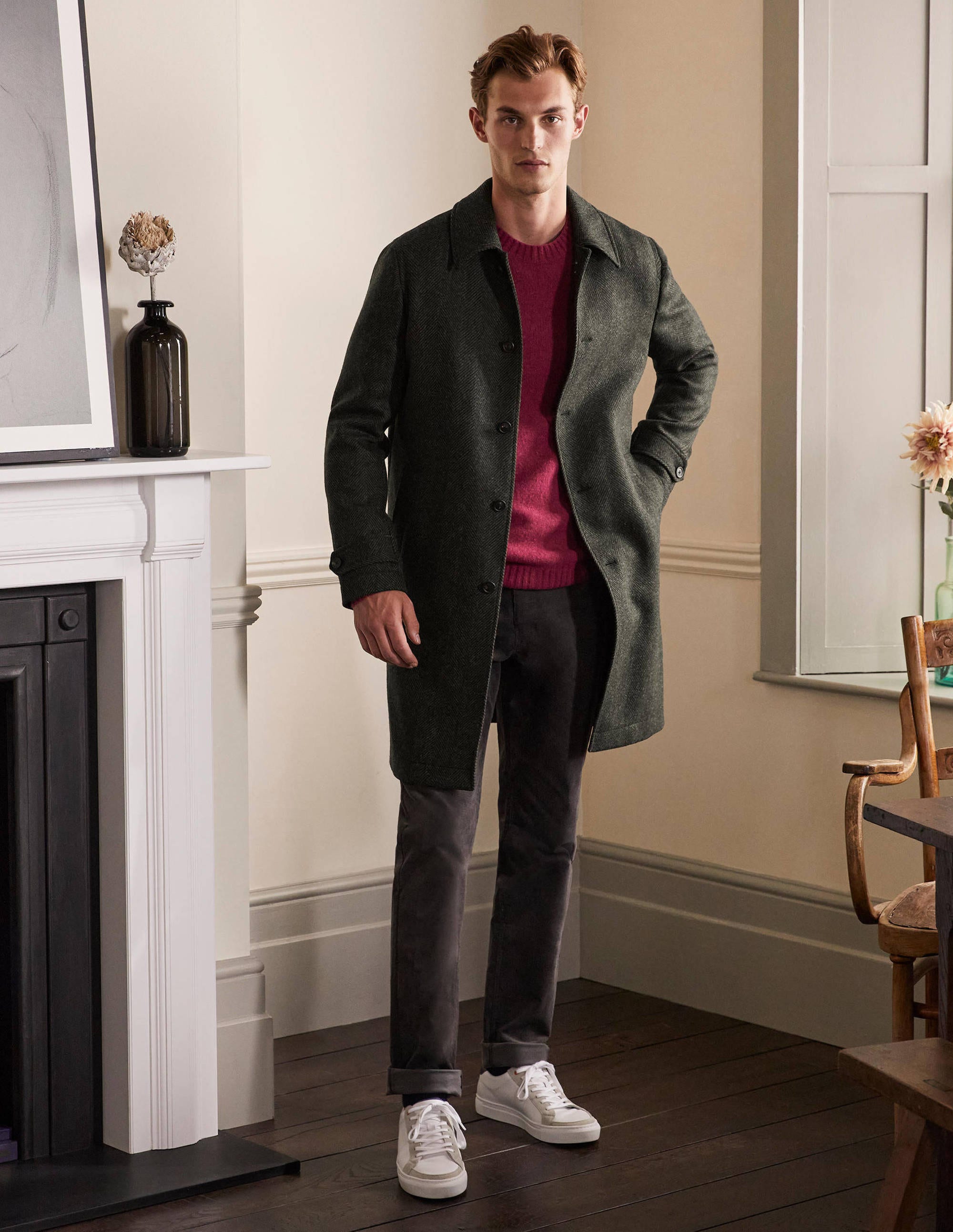  Eldon British Tweed Overcoat-Richmond Green Herringbone、mySite、ashleygrahame