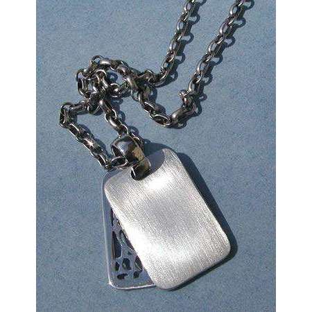 Michael Bromberg Sterling Silver Menorah Tag Necklace、mySite、topwebapps