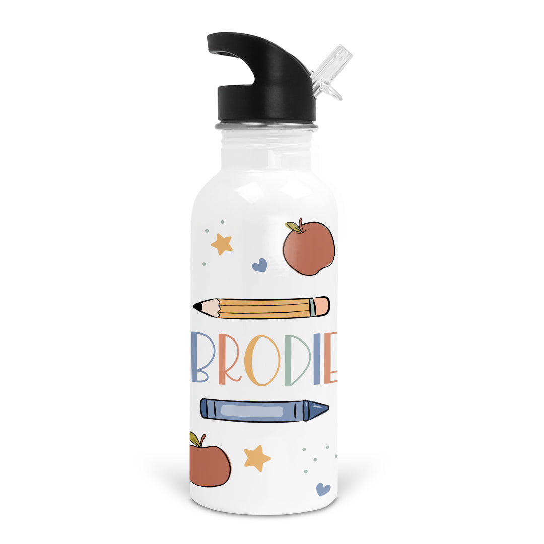 Back To School Apples Personalized Kids Water Bottle、mySite、layawaytickets