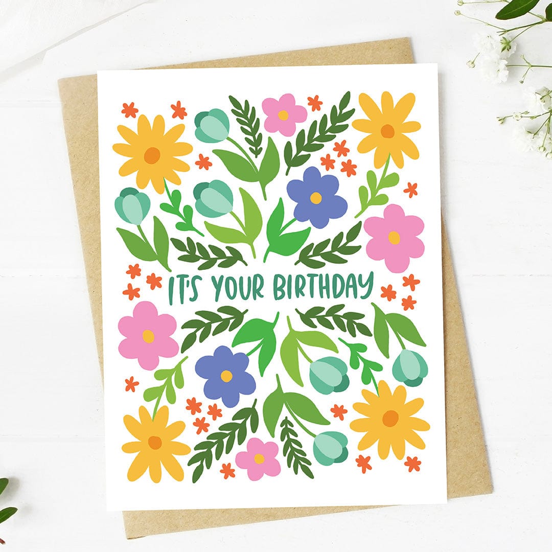  It's your birthday Bold Spring Floral Pattern Card、mySite、ghnorth