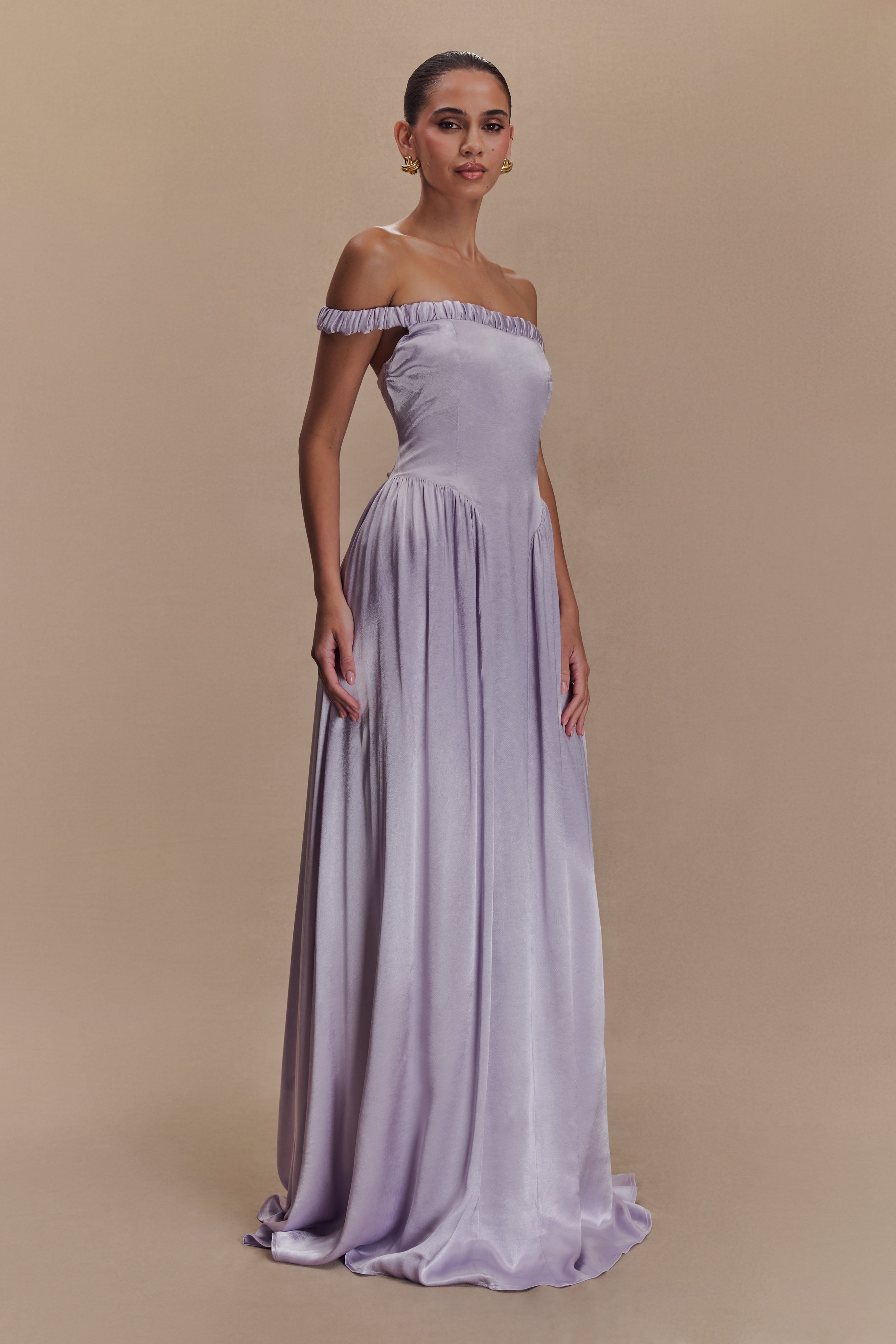 Coco Dropped Waist Maxi Dress - Lilac、mySite、solidvoid