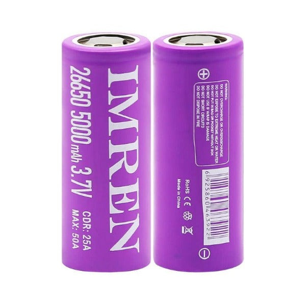Imren 26650 5000mAh 50A 3.7v Purple Battery 2-Pack、mySite、zt4zffjzw