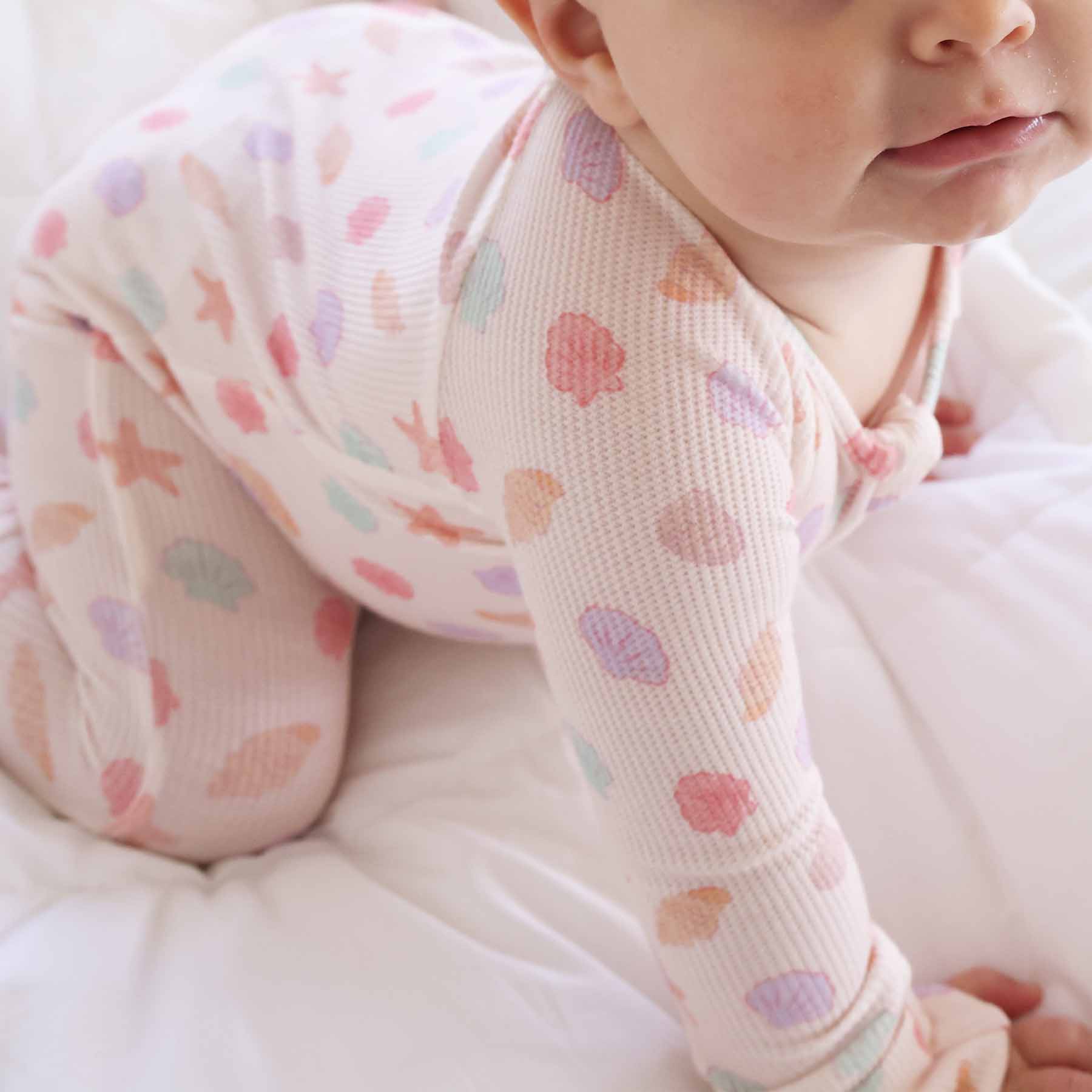  Saltwater Shells Bamboo Waffle Convertible Zip Romper、mySite、layawaytickets