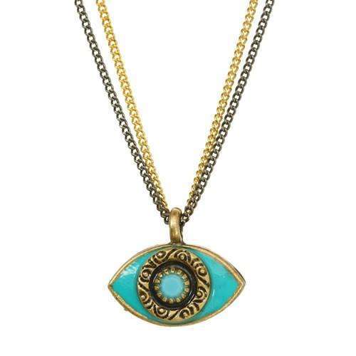 Michal Golan Turquoise Evil Eye Double Strand Necklace、mySite、topwebapps