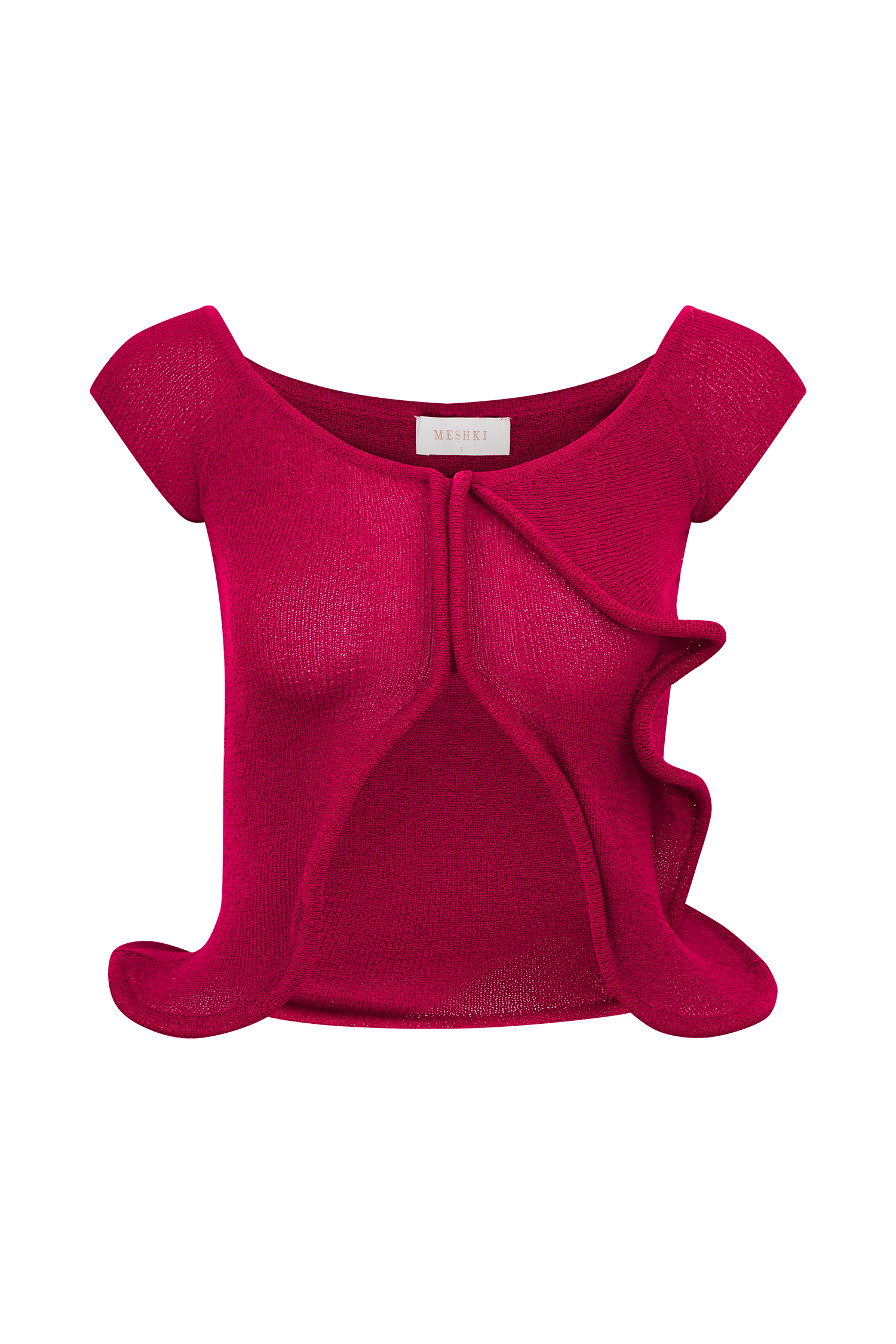 Haisley Off Shoulder Knit Top - Raspberry、mySite、solidvoid