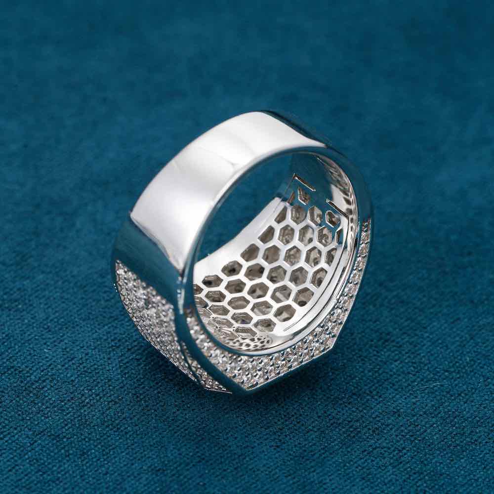 Moissanite Triple Halo Signet Ring 14K Gold、mySite、hinf8tx79