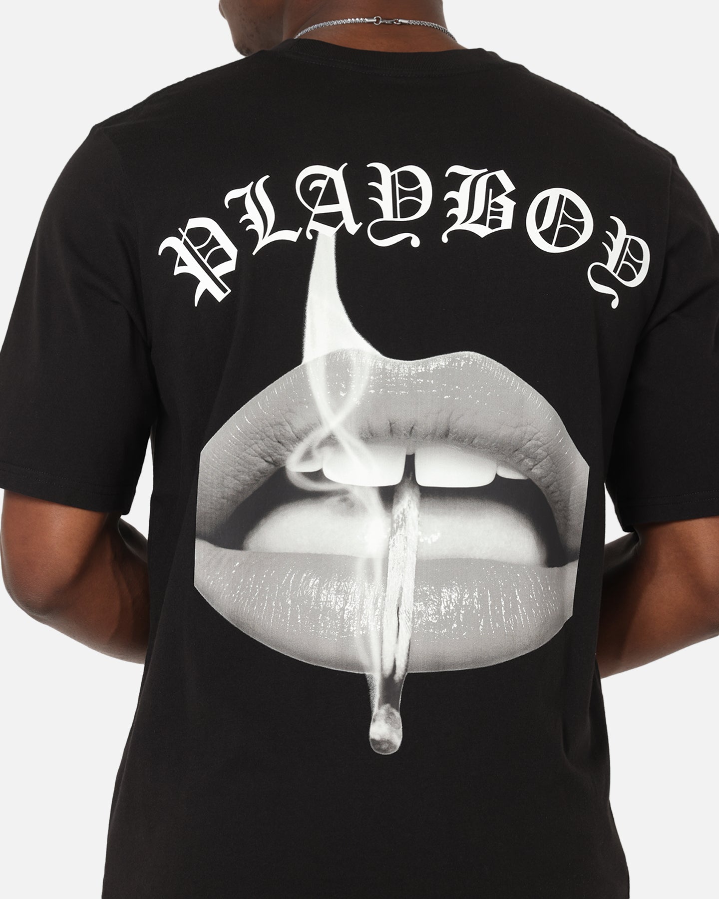 Playboy Gothic Mono Lips T-Shirt Black、mySite、zt4zffjzw