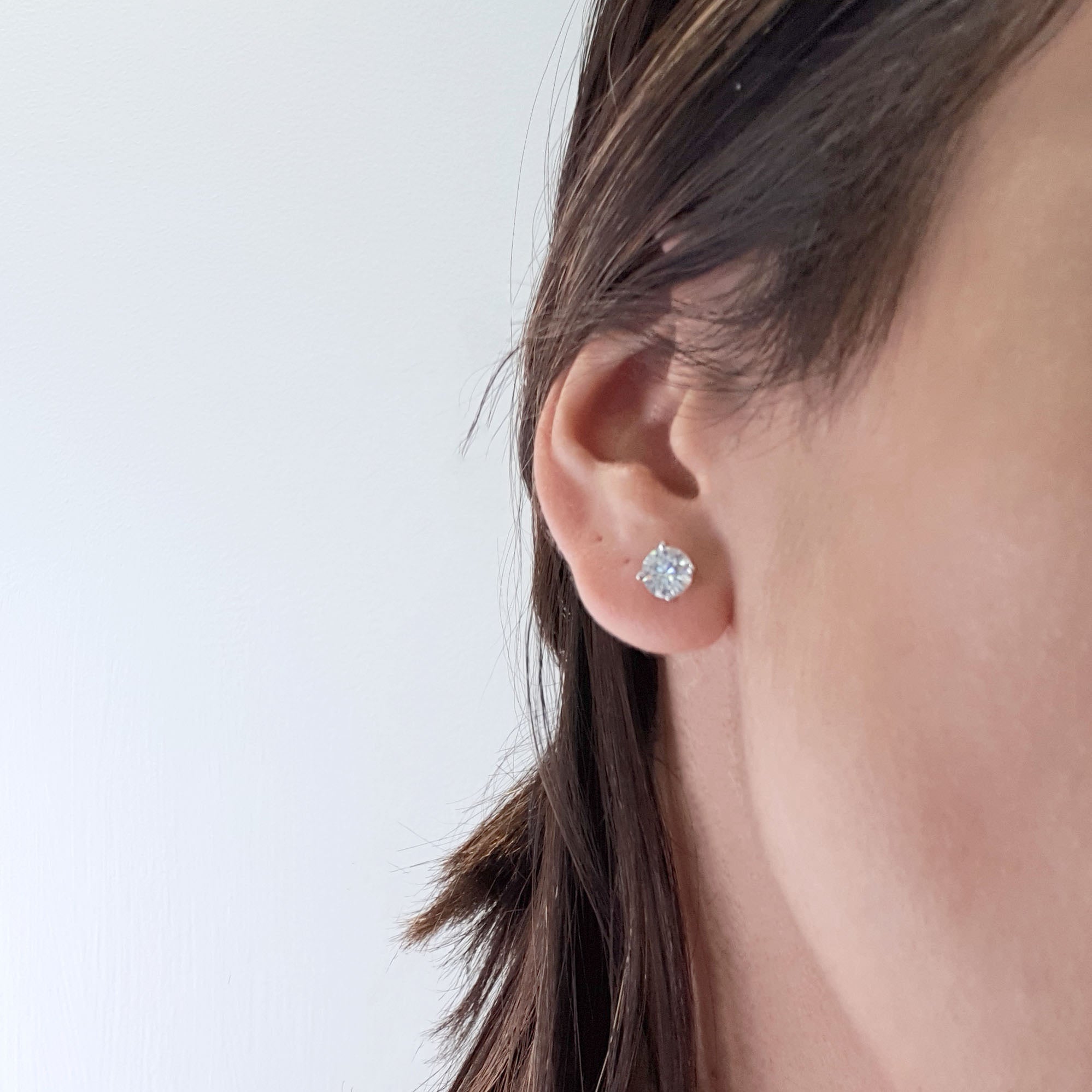 Allen Moissanite Earrings (2 Carat) -18K White Gold、mySite、hinf8tx79