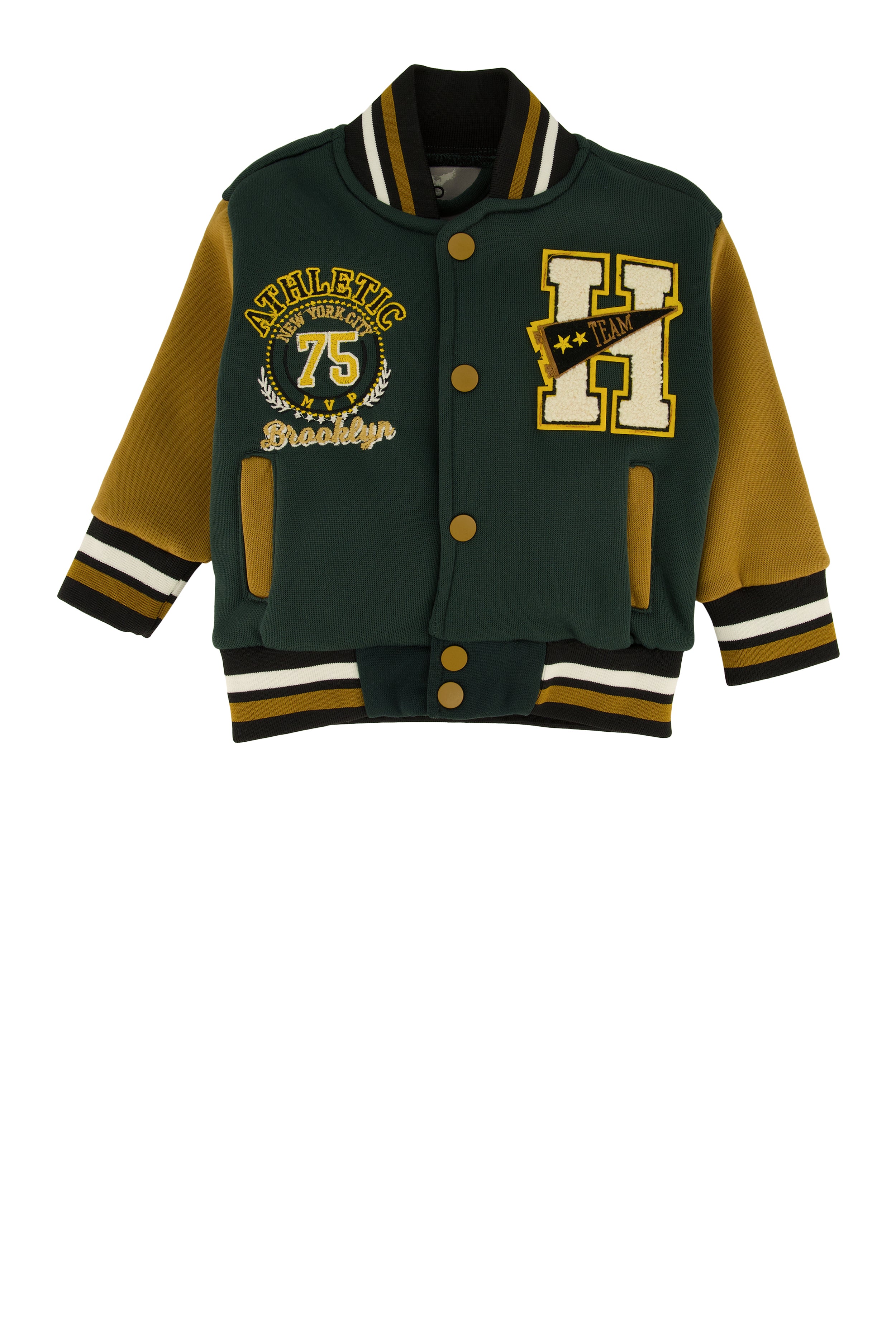 Baby Boys 12-24M H Initial Chenille Patch Varsity Jacket、mySite、camillekostekn