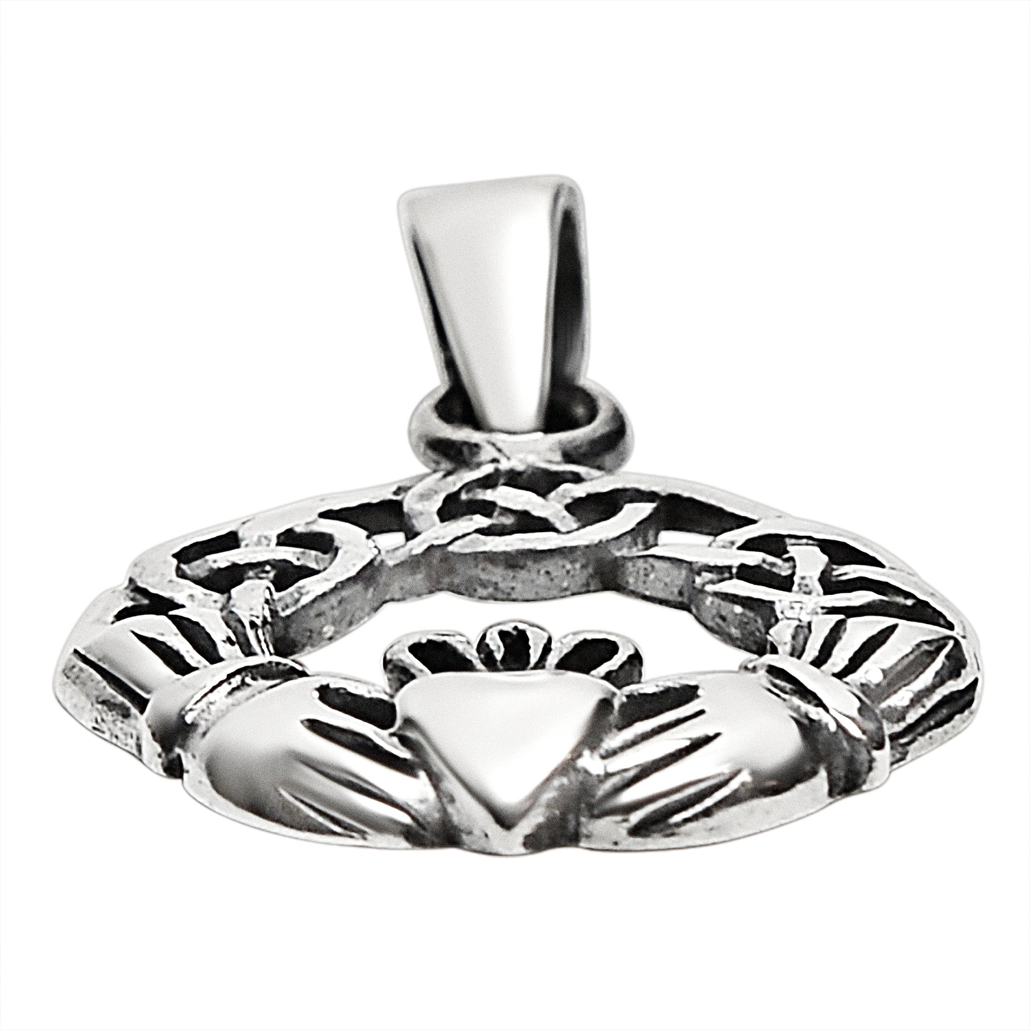 Sterling Silver Celtic Knot Claddagh Pendant / SSP0032、mySite、dreamappss
