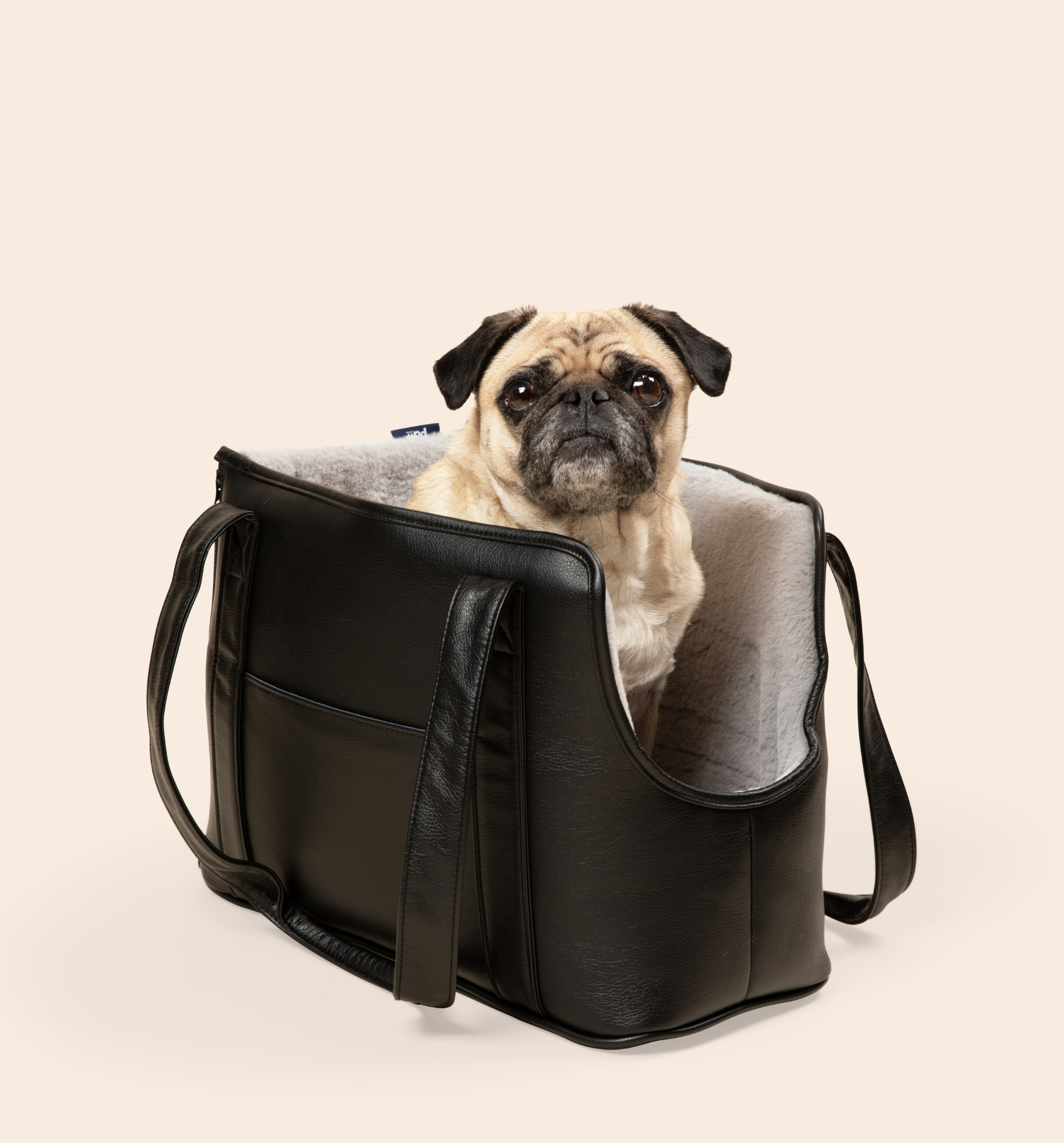 PupTote™ 3-in-1 Faux Leather Dog Carrier Bag - Black、mySite、solidvoid