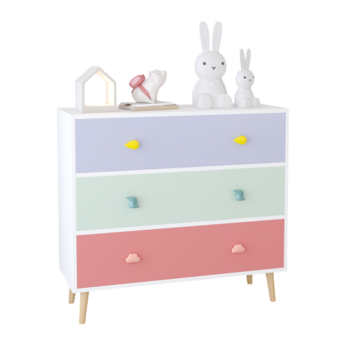 Kids 3 Drawer Dresser, Baby Nightstand for Bedroom, Storage Cabinet for Toddler Child for Living Room, Toddler Room, Nursery, Closet, Apartment (White)、、casual