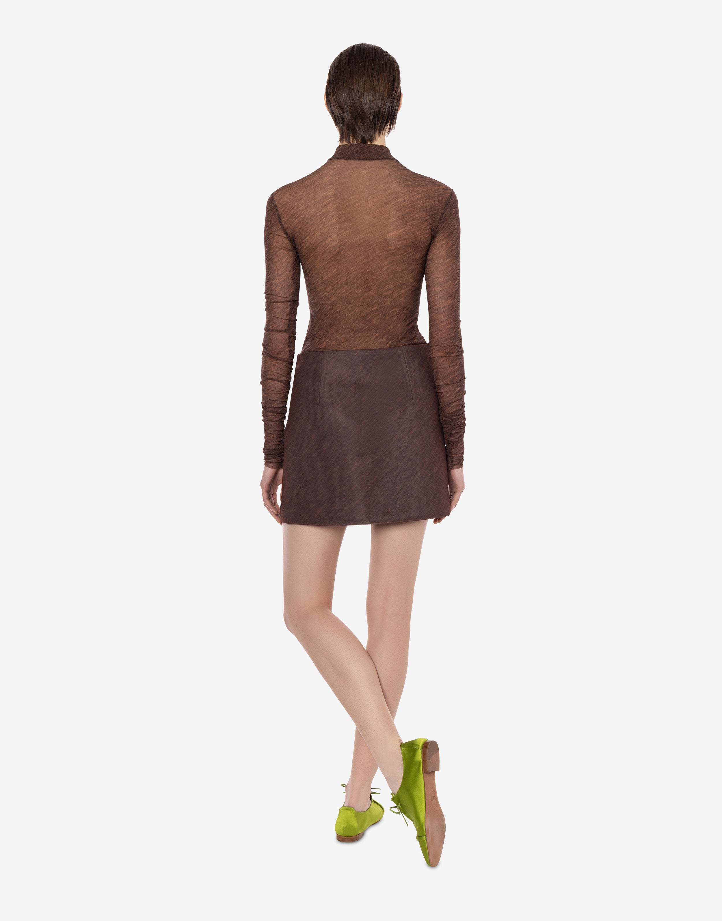 Maglia a collo alto in tulle stretch、mySite、aoinhome