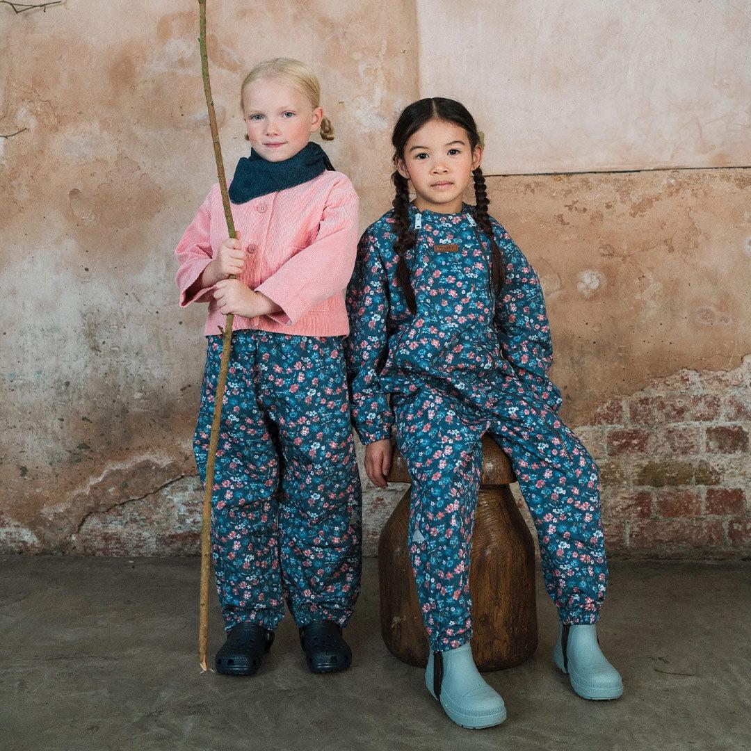  TOASTIE Packable Waterproof Puddlesuit - Navy Floral、mySite、merchandisen