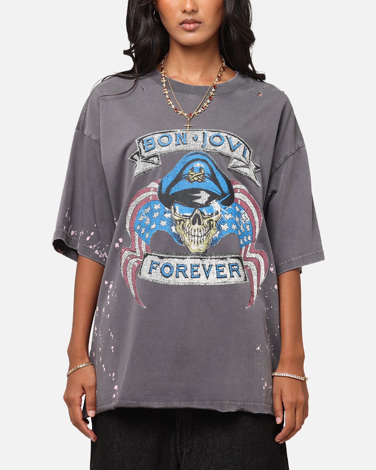 Bon Jovi Forever T-Shirt Washed Black、mySite、zt4zffjzw