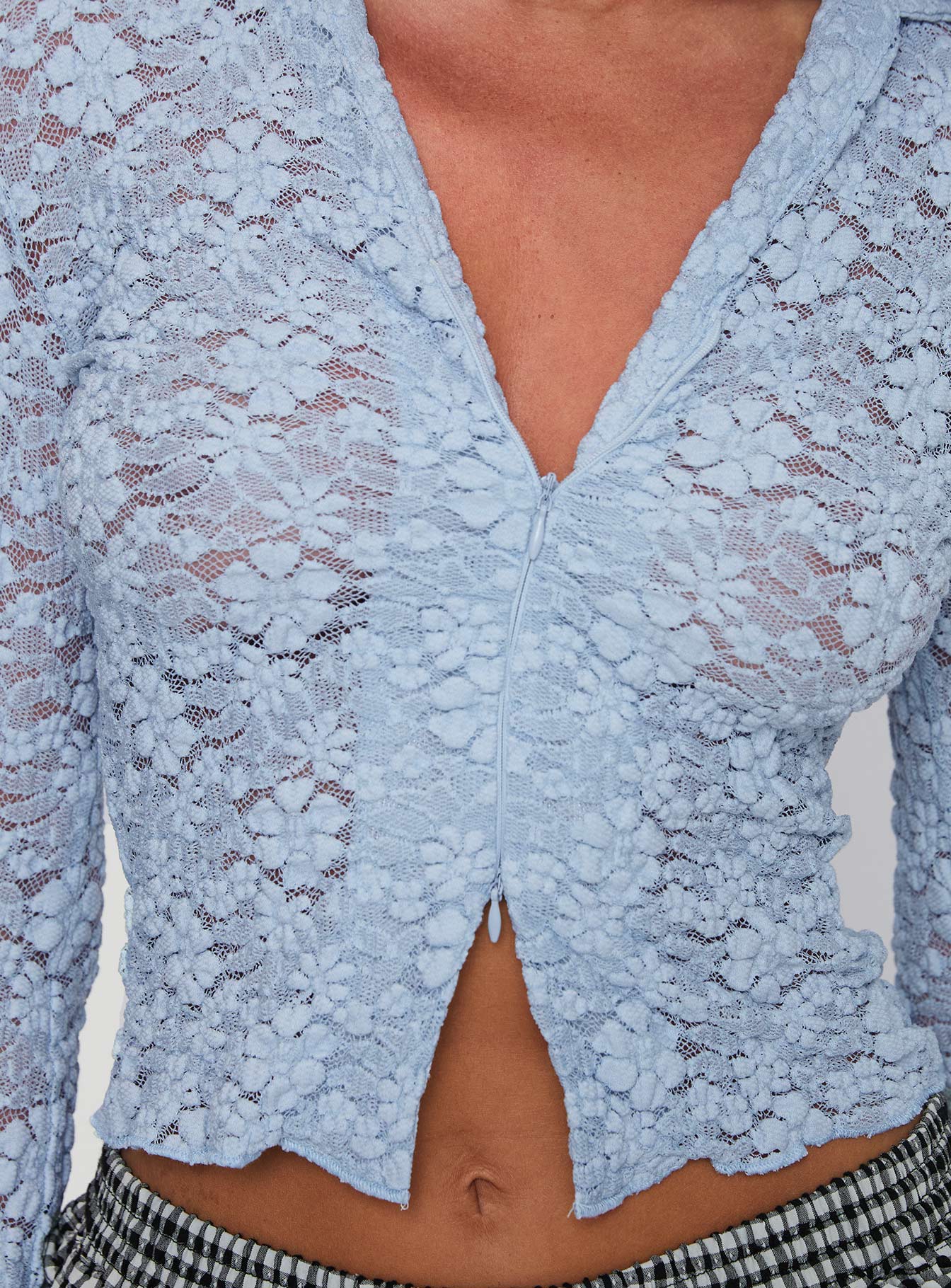 Azai Long Sleeve Top Blue、mySite、solidvoid