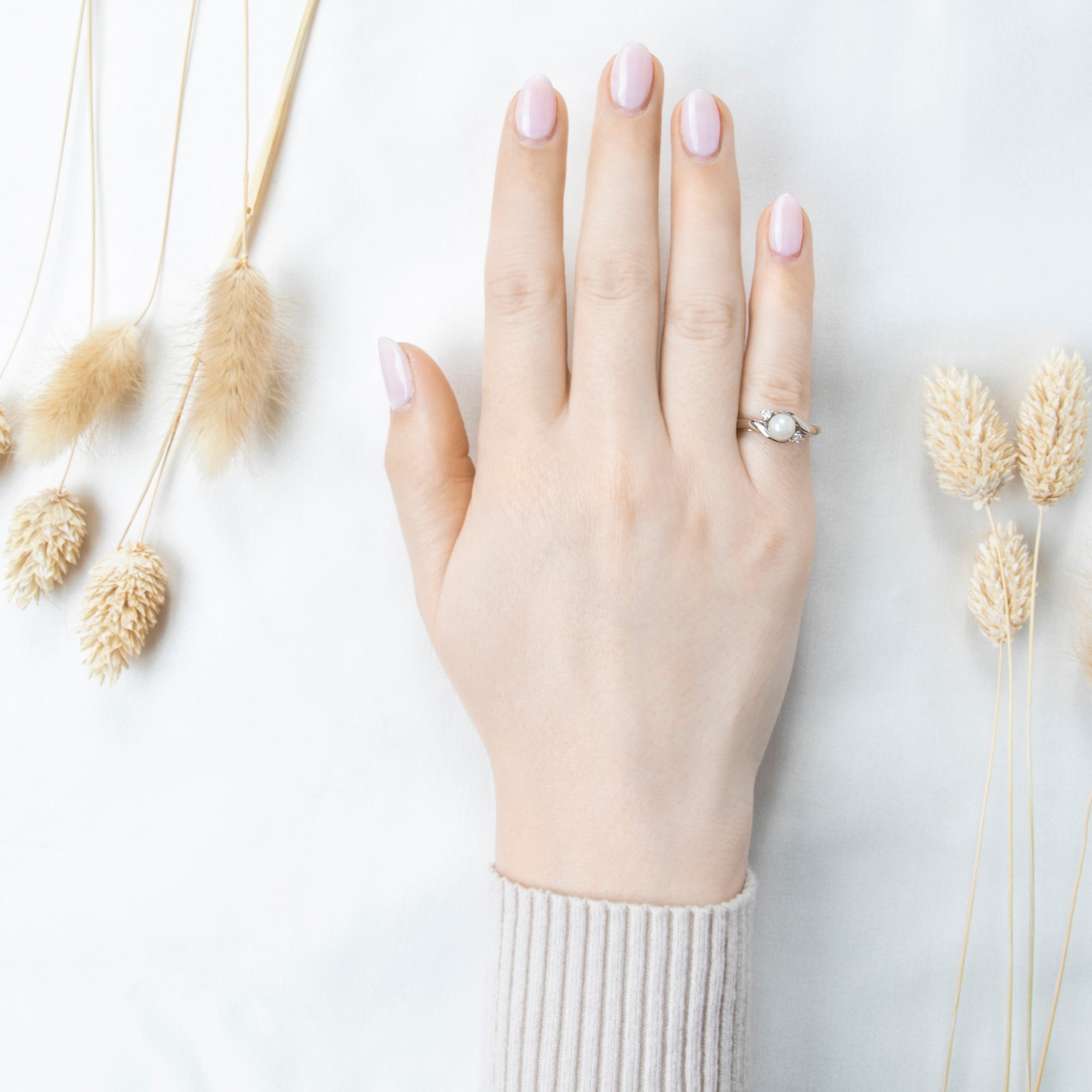 Vintage 14k White Gold Pearl Diamond Lustrous Bypass Ring 6.00、mySite、hinf8tx79